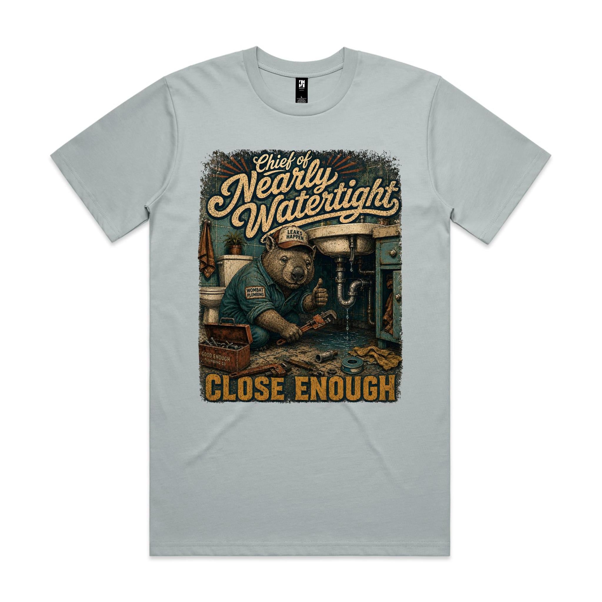 Chief of Nearly Watertight | Wombat Plumber Tee