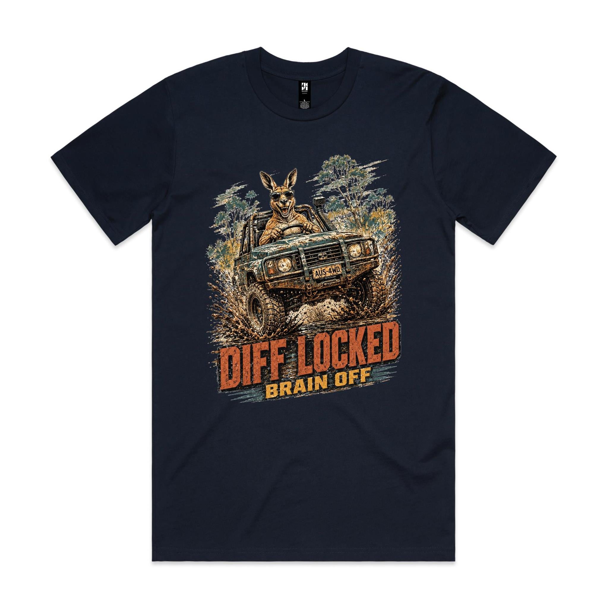 Diff Locked, Brain Off — 4WD Kangaroo Tee