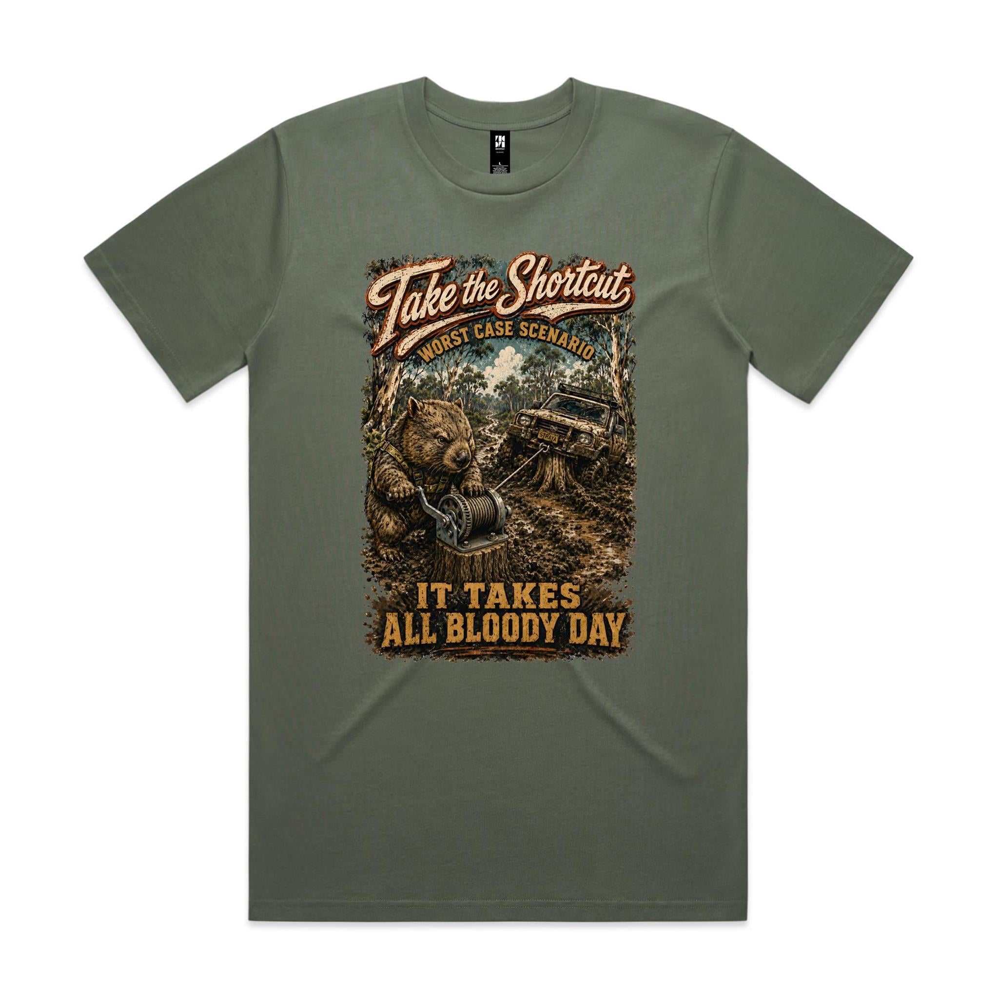 Take the Shortcut — It Takes All Bloody Day | Wombat 4WD Tee