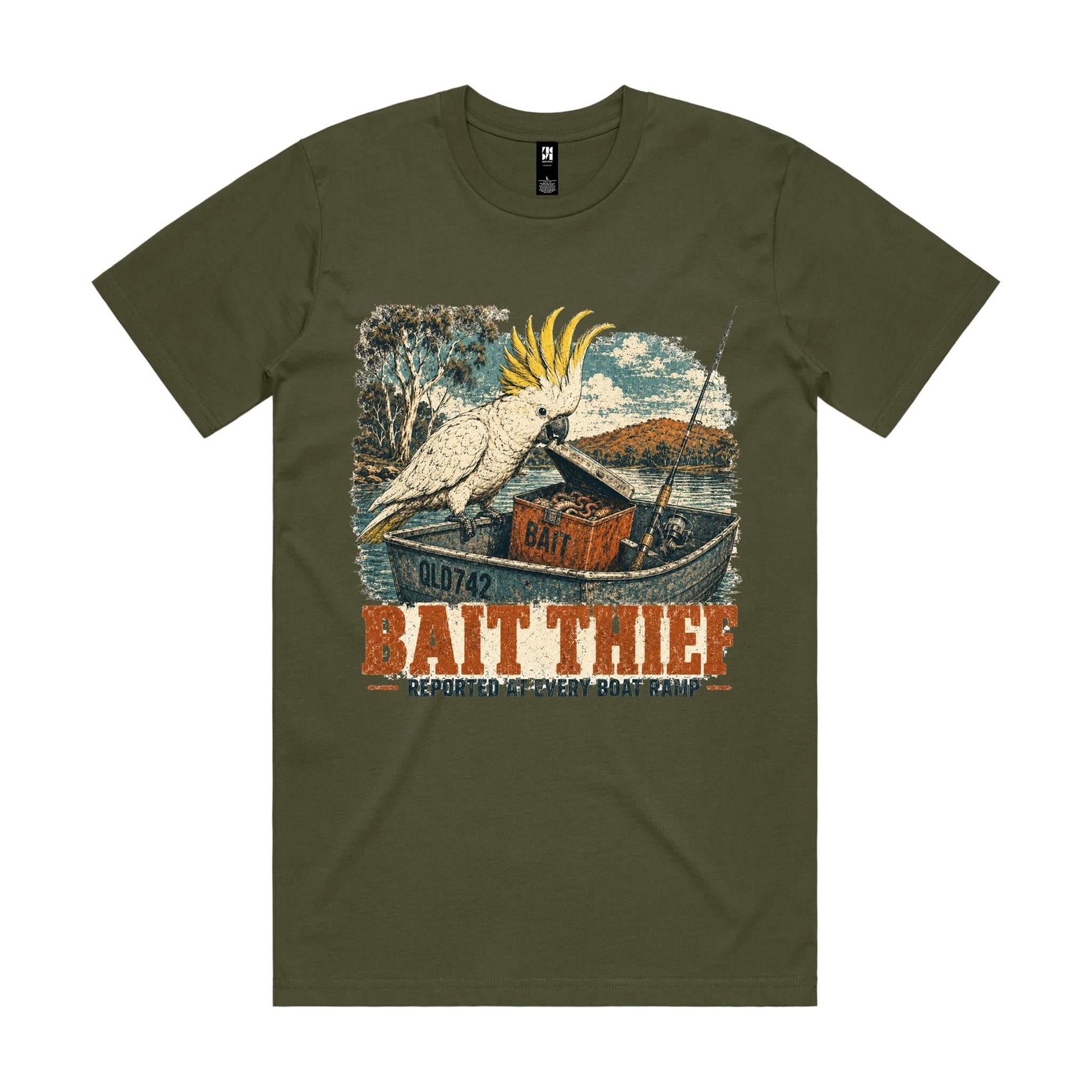 Bait Thief — Reported at Every Boat Ramp | Cockatoo Fishing Tee