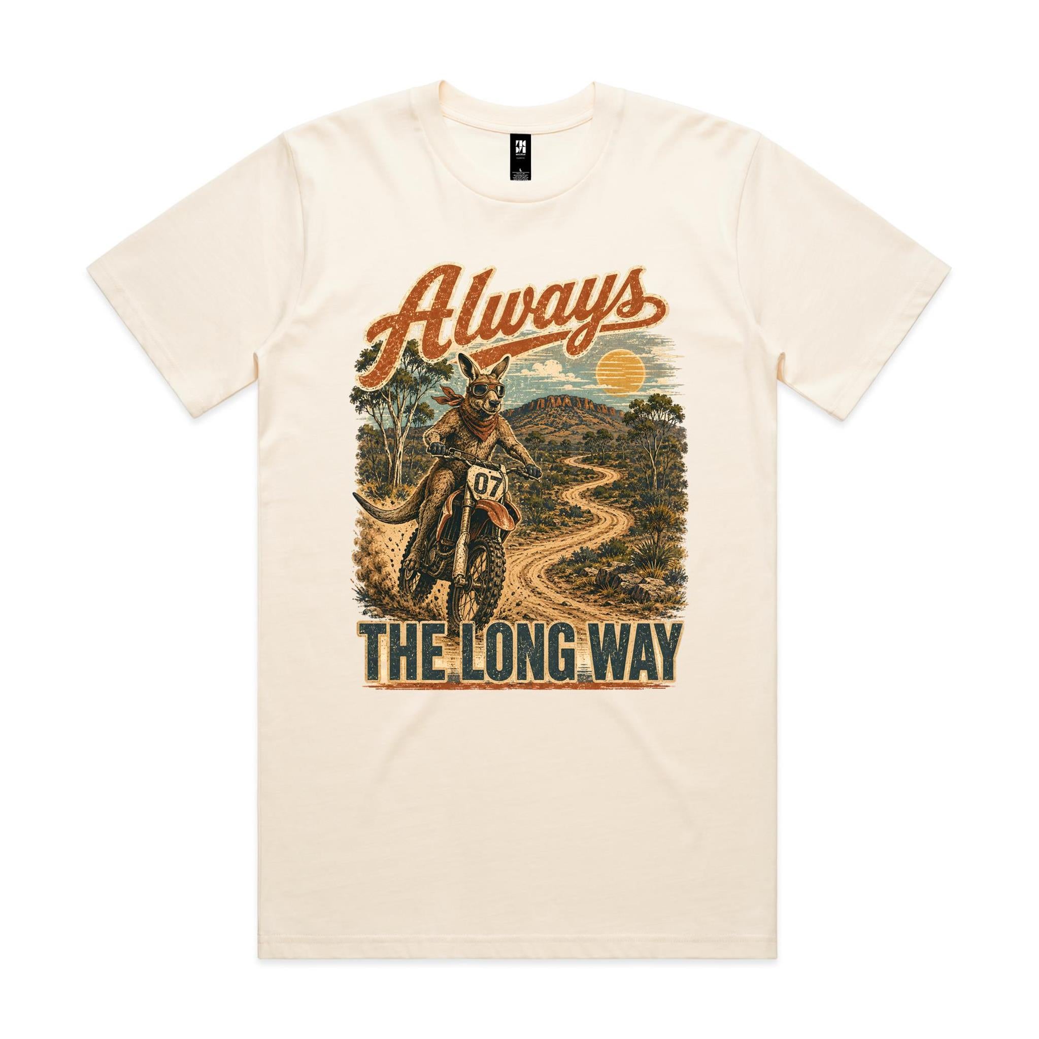 Always the Long Way — Kangaroo Dirt Bike Tee
