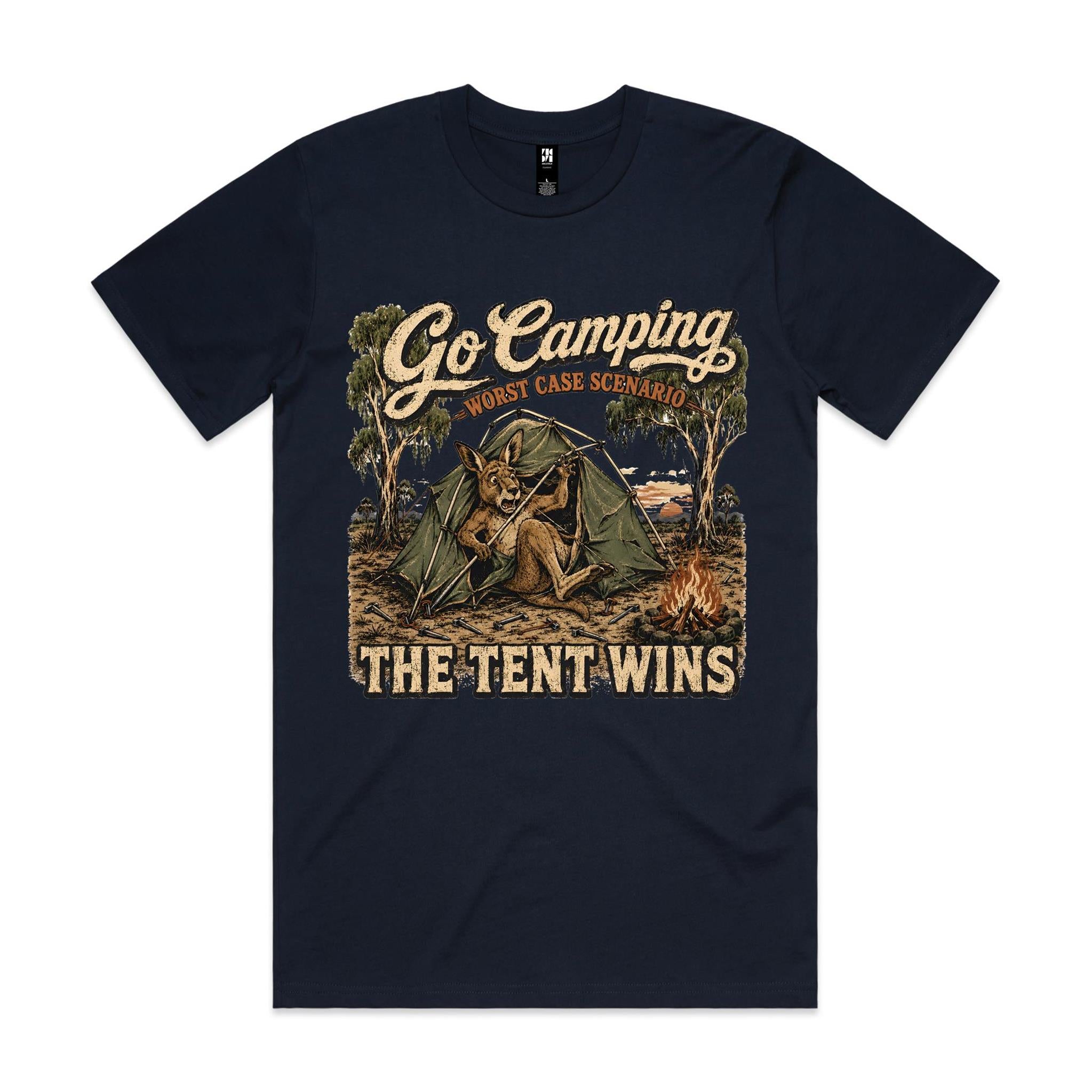 Go Camping — The Tent Wins | Kangaroo Camping Tee