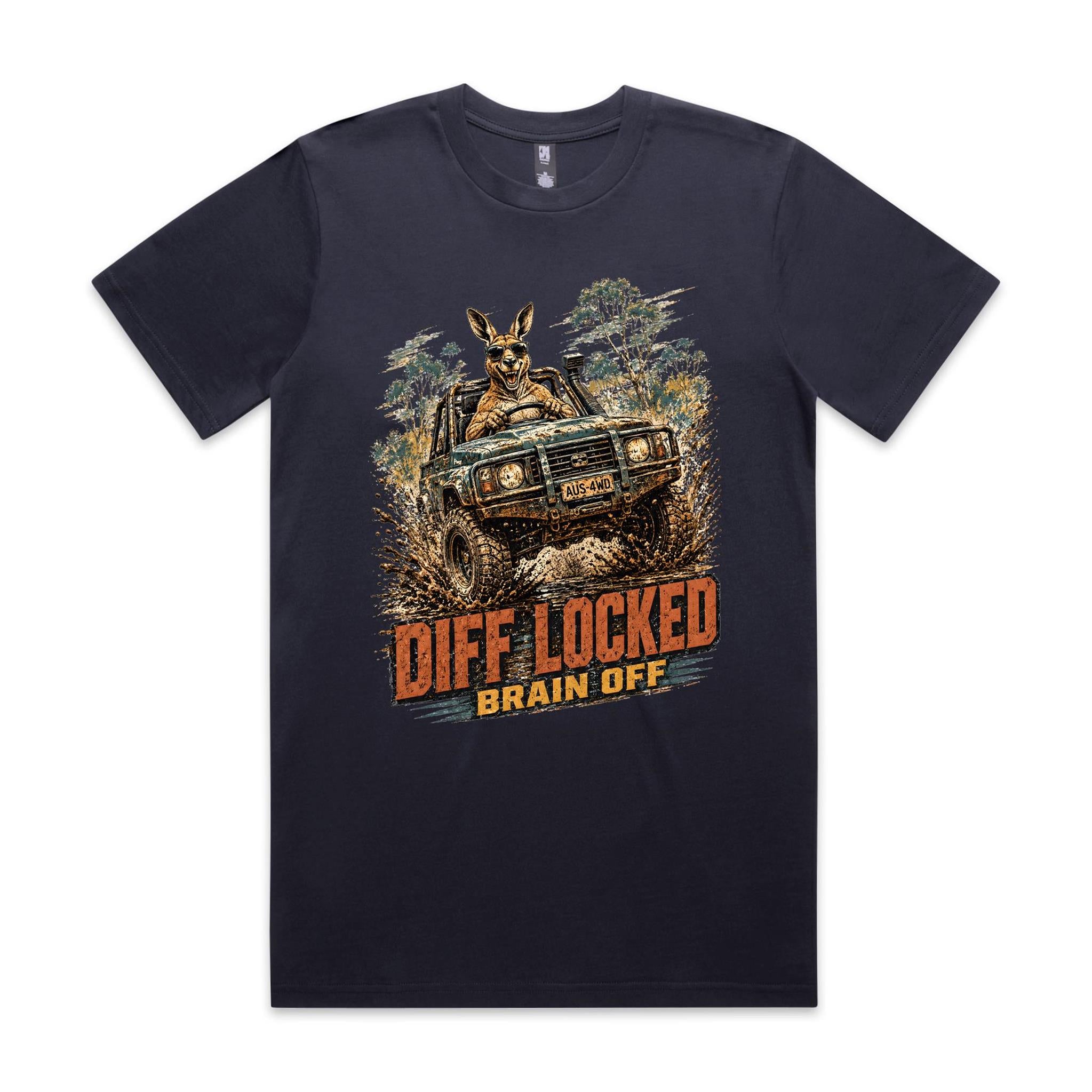 Diff Locked, Brain Off — 4WD Kangaroo Tee