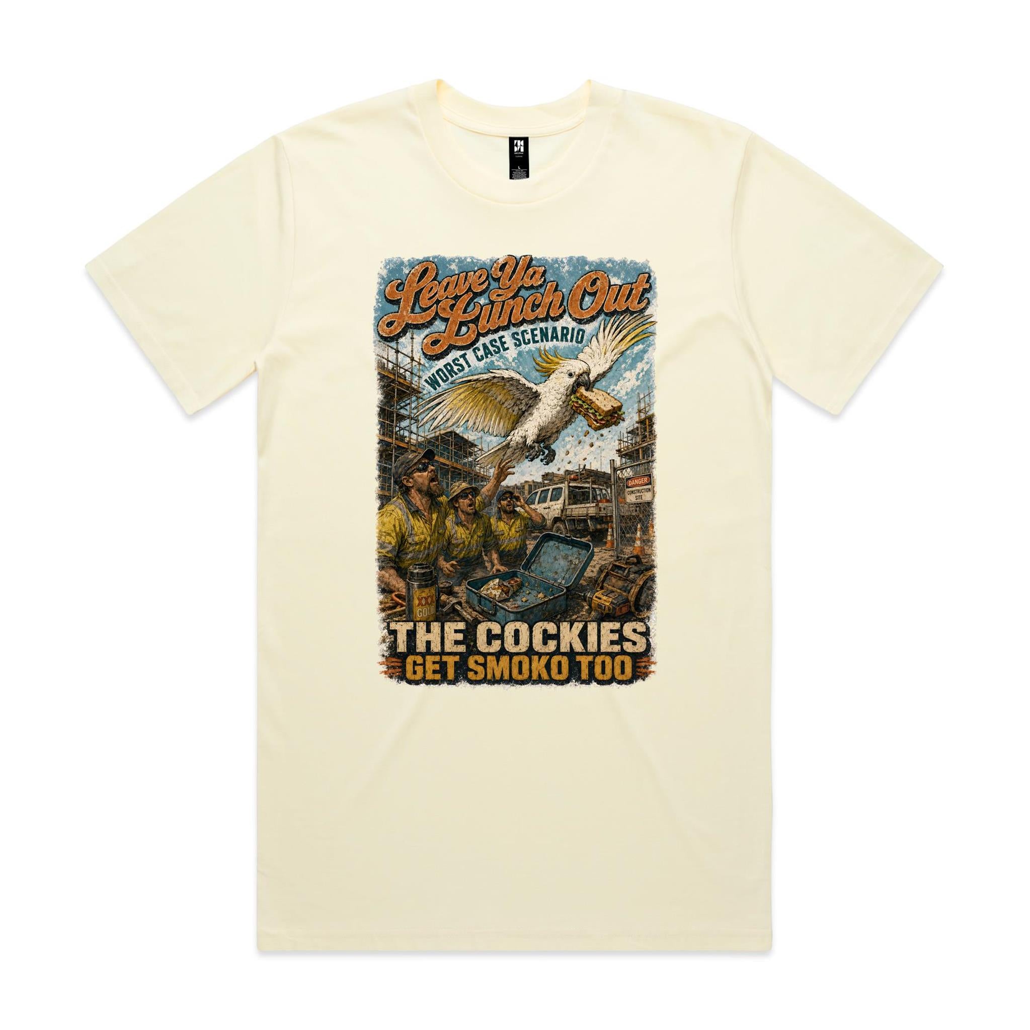 Leave Ya Lunch Out — The Cockies Get Smoko Too | Cockatoo Tradie Tee