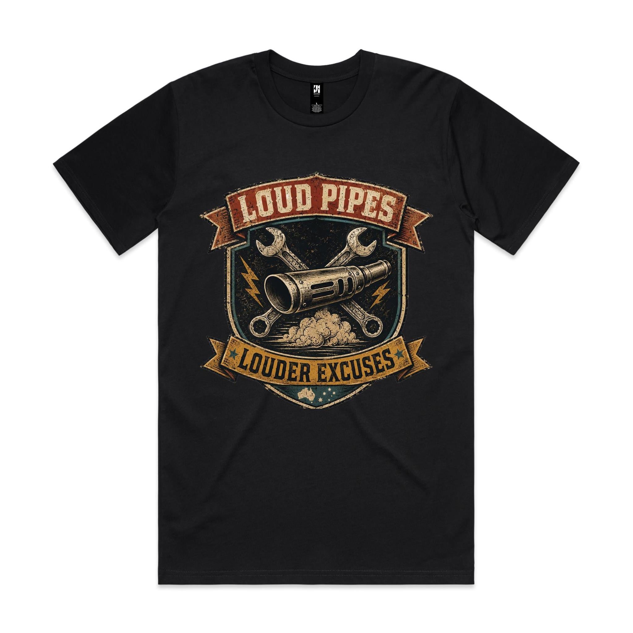 Loud Pipes, Louder Excuses — Motorbike Tee