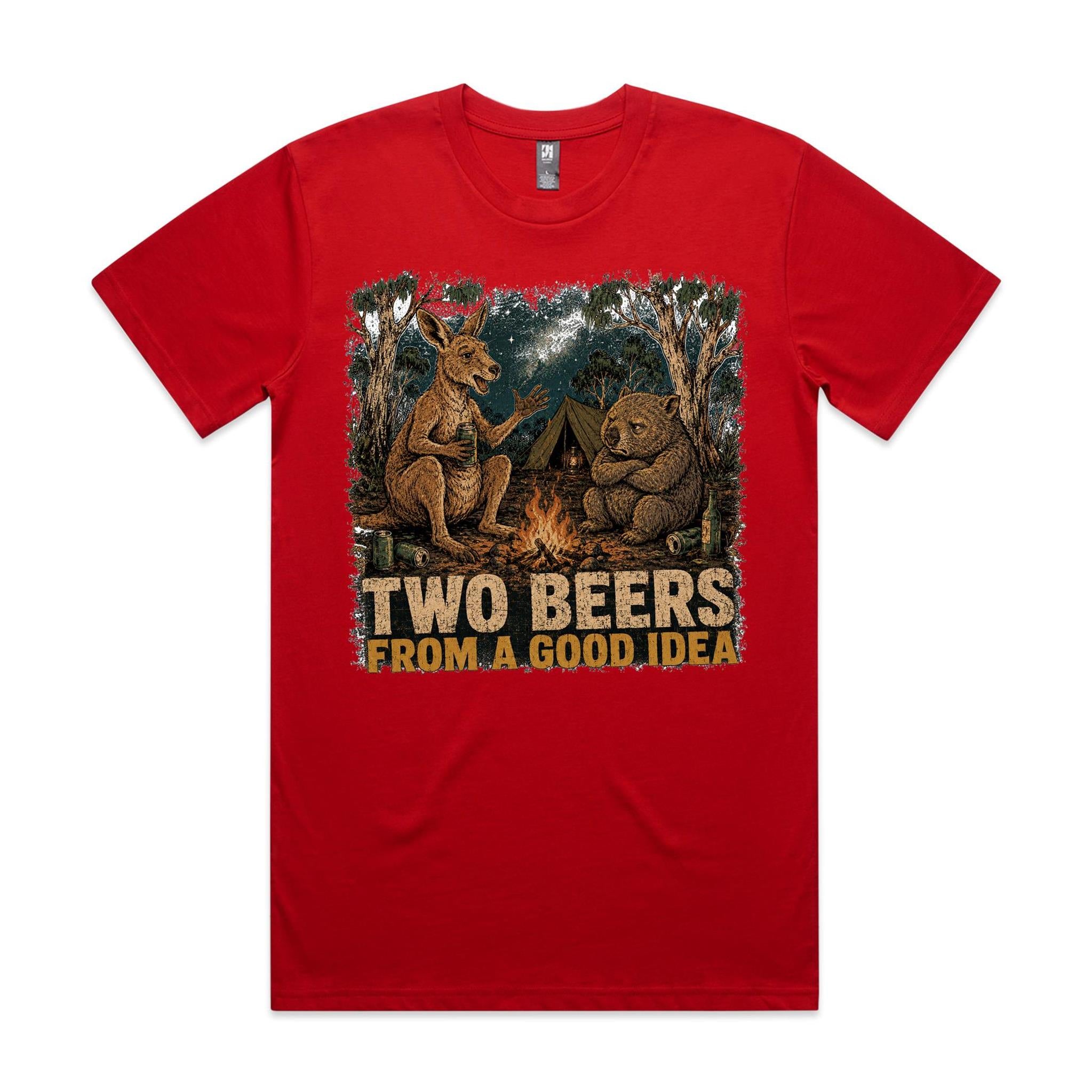 Two Beers From a Good Idea — Kangaroo & Wombat Camping Tee