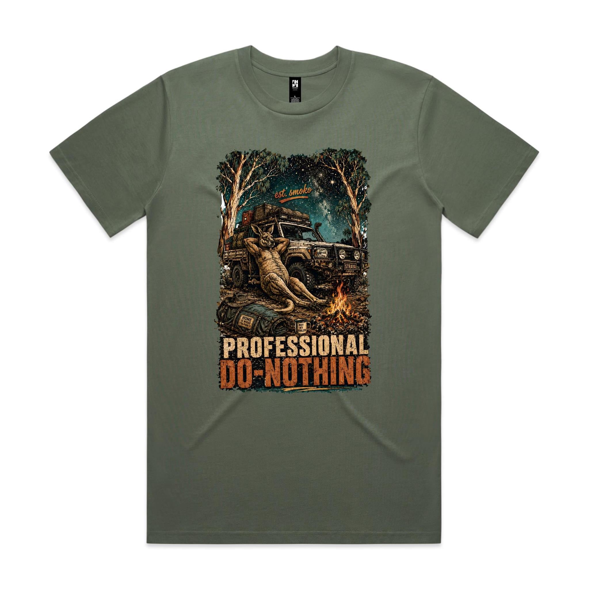 Professional Do-Nothing — Est. Smoko | Kangaroo 4WD Camping Tee