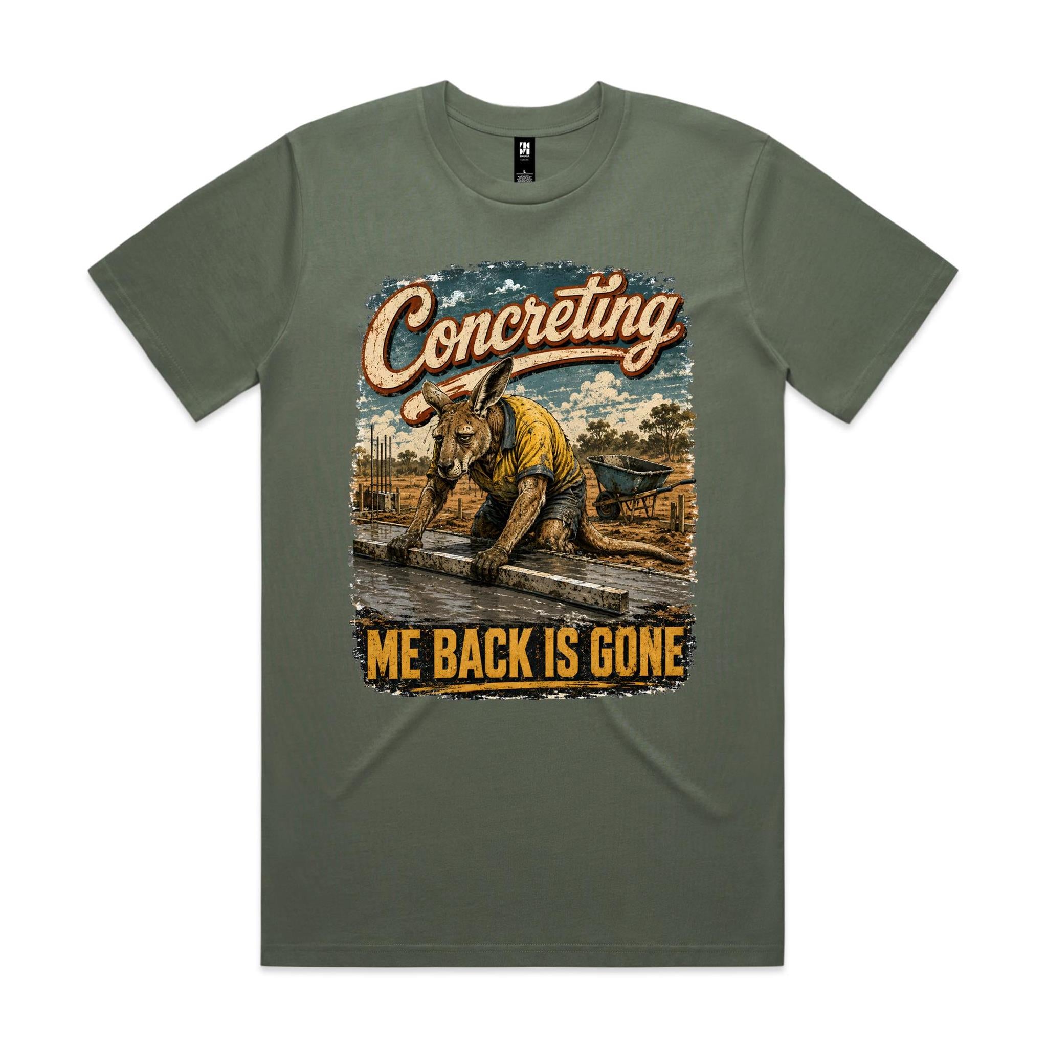 Concreting — Me Back Is Gone | Kangaroo Concreter Tee