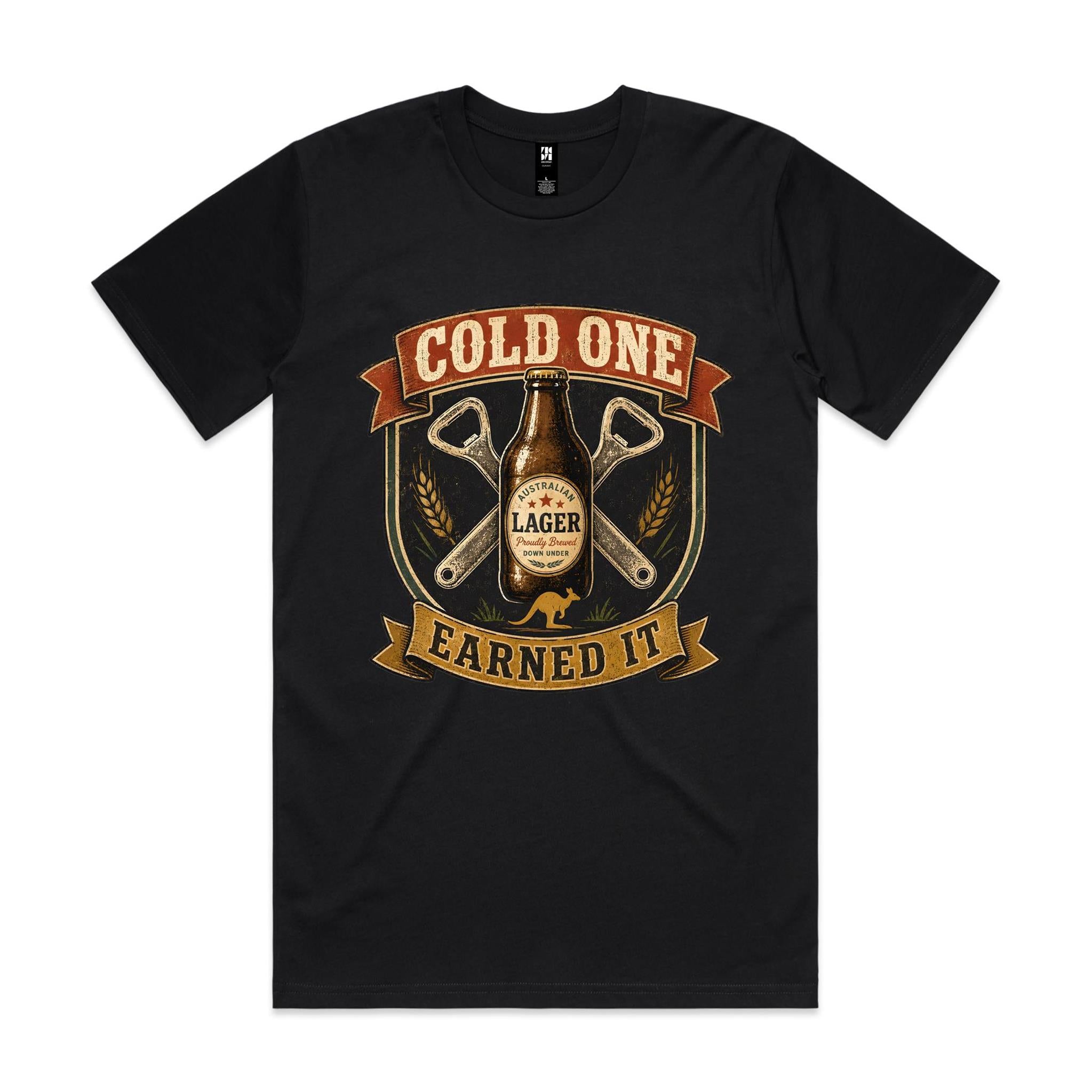 Cold One, Earned It — Aussie Lager Tee