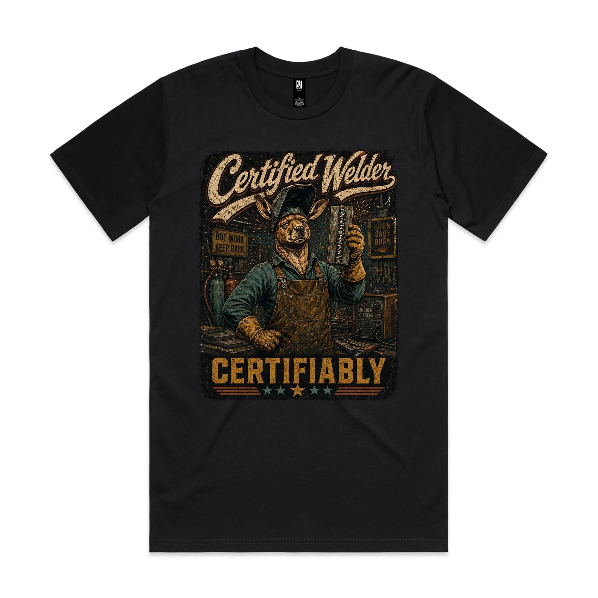 Certified Welder, Certifiably | Kangaroo Welder Tee