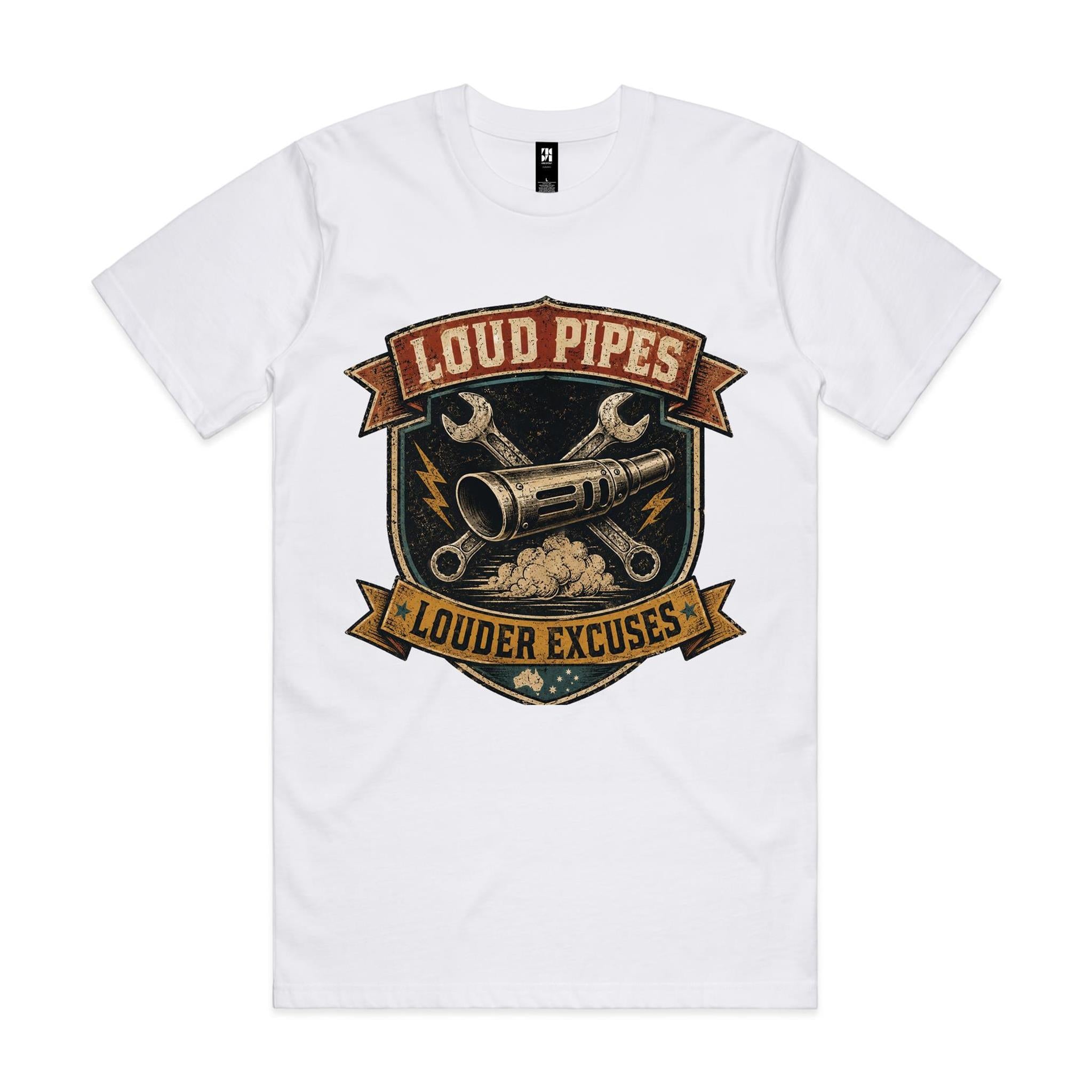 Loud Pipes, Louder Excuses — Motorbike Tee