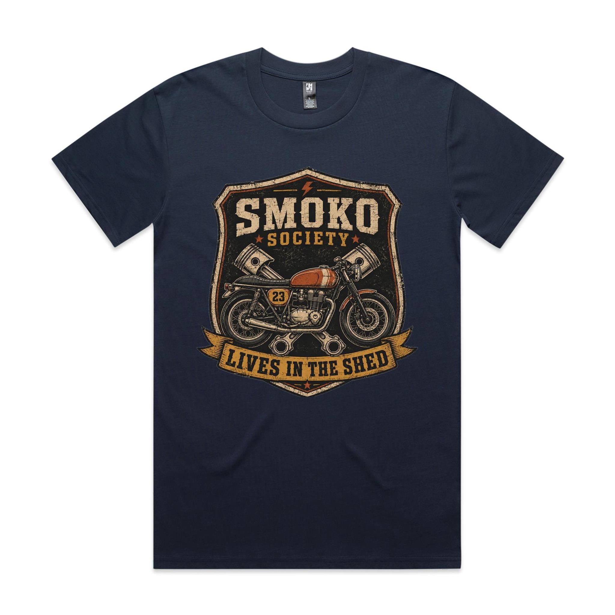 Smoko Society — Lives in the Shed | Cafe Racer Tee