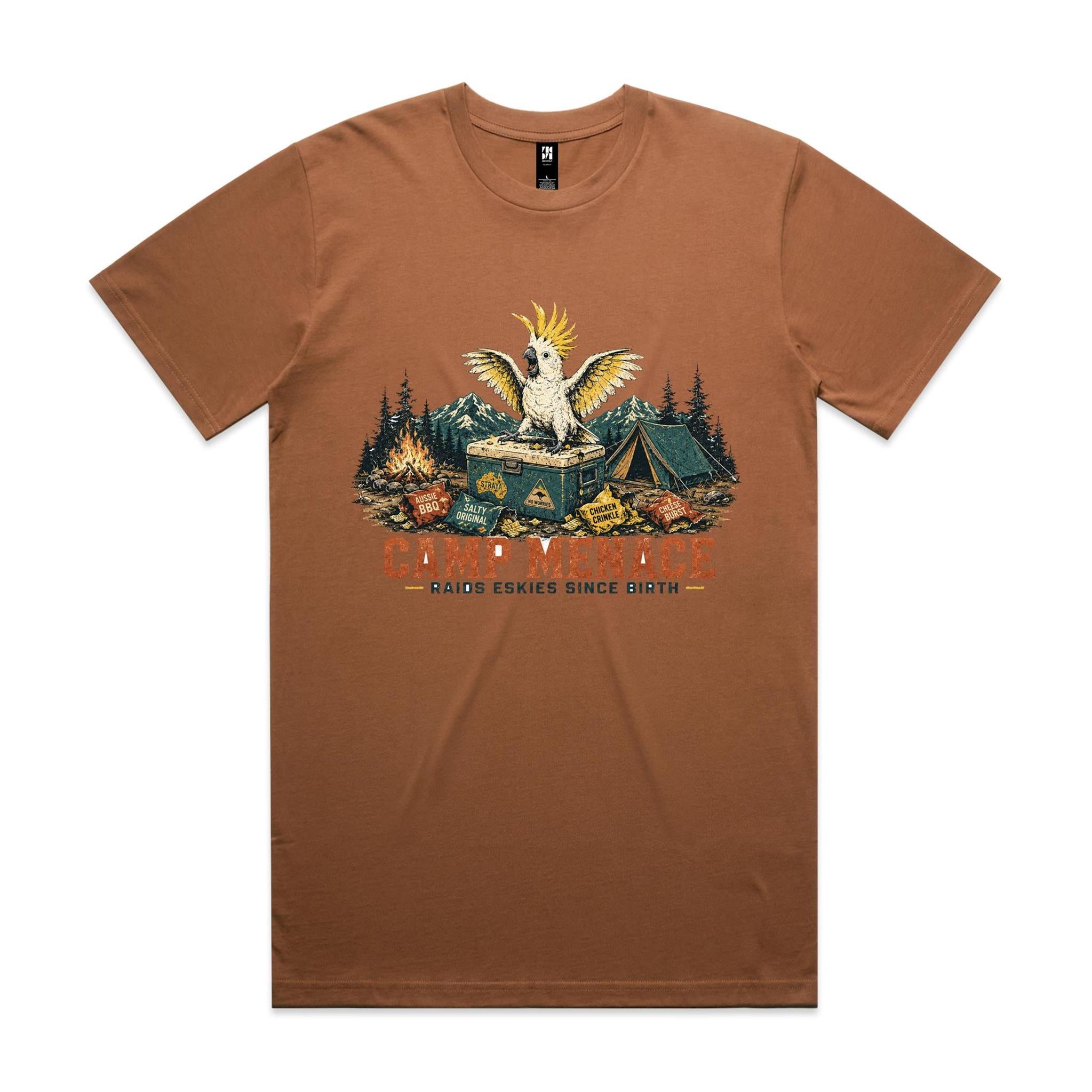 Camp Menace — Raids Eskies Since Birth | Cockatoo Camping Tee