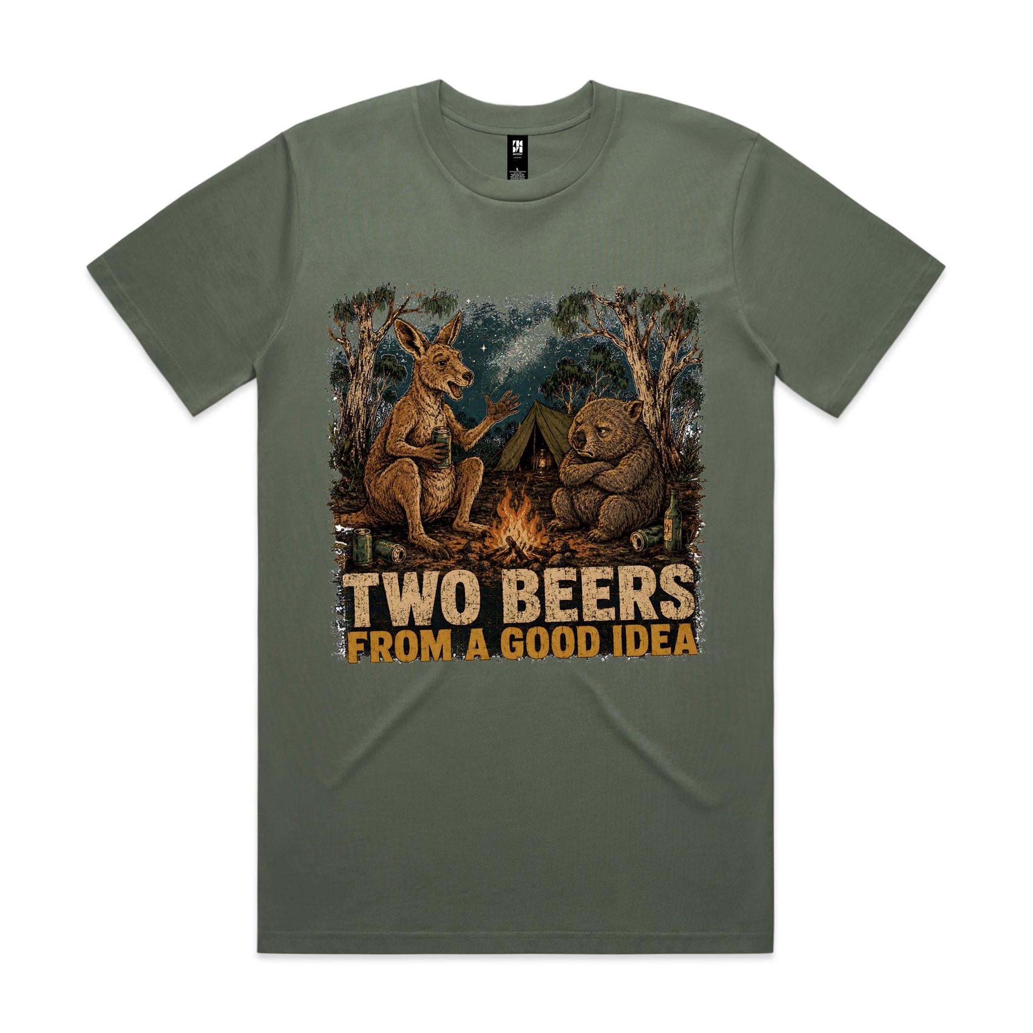 Two Beers From a Good Idea — Kangaroo & Wombat Camping Tee