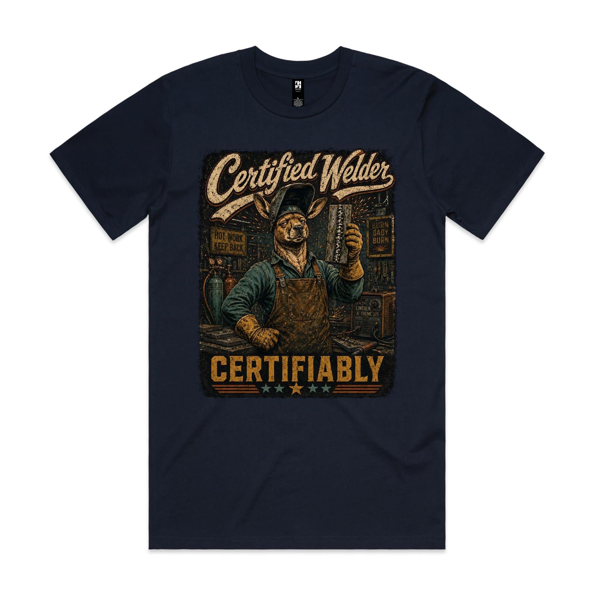 Certified Welder, Certifiably | Kangaroo Welder Tee