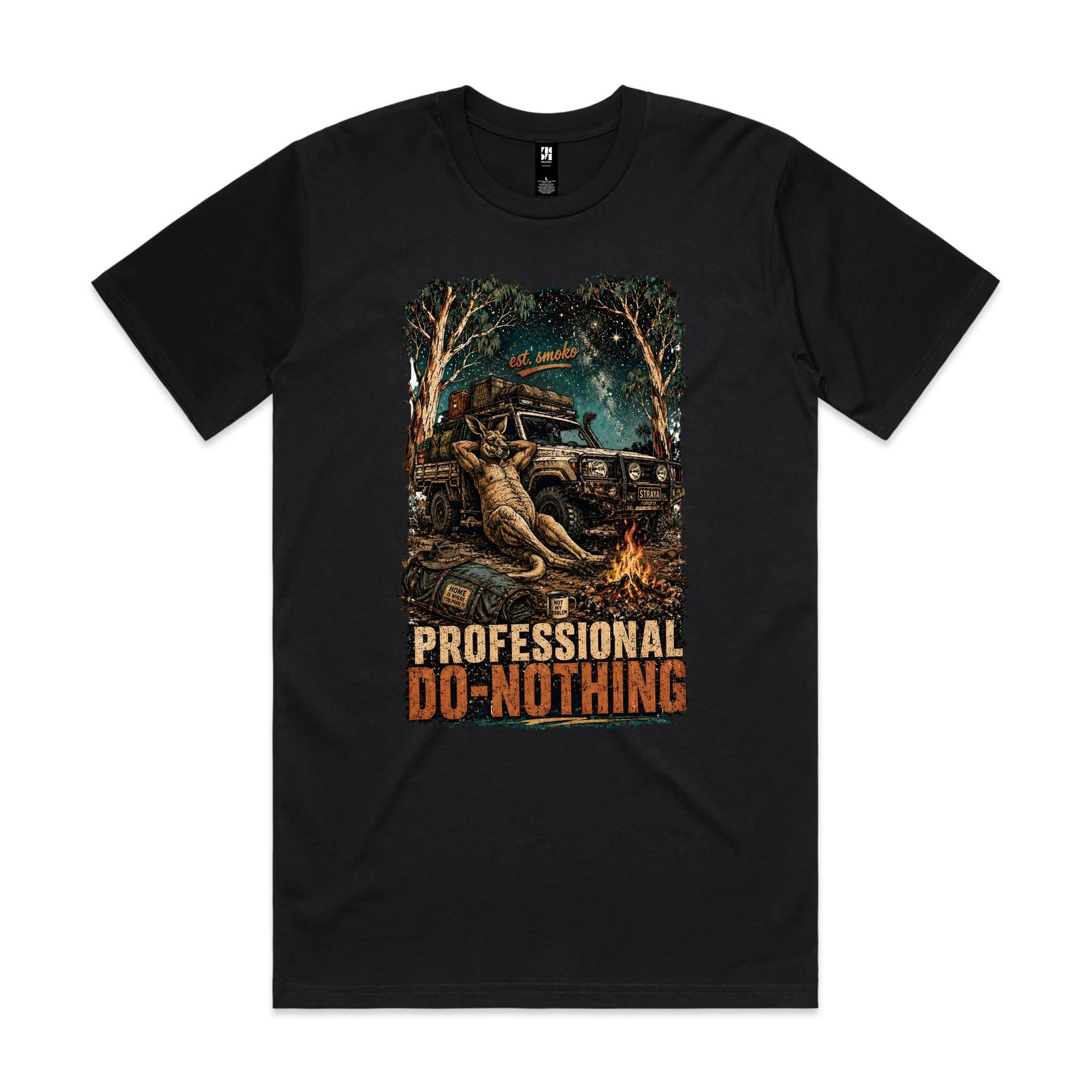 Professional Do-Nothing — Est. Smoko | Kangaroo 4WD Camping Tee