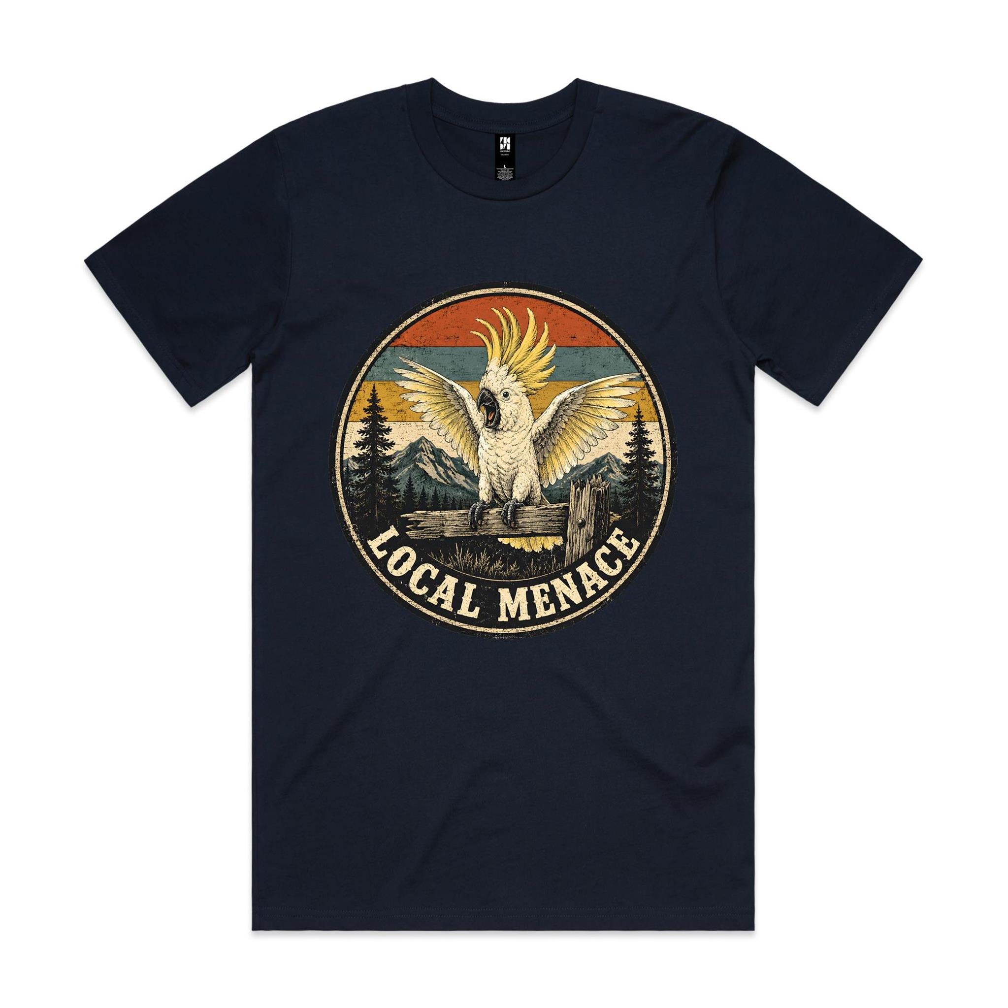 Local Menace — Cockatoo Retro Badge Tee