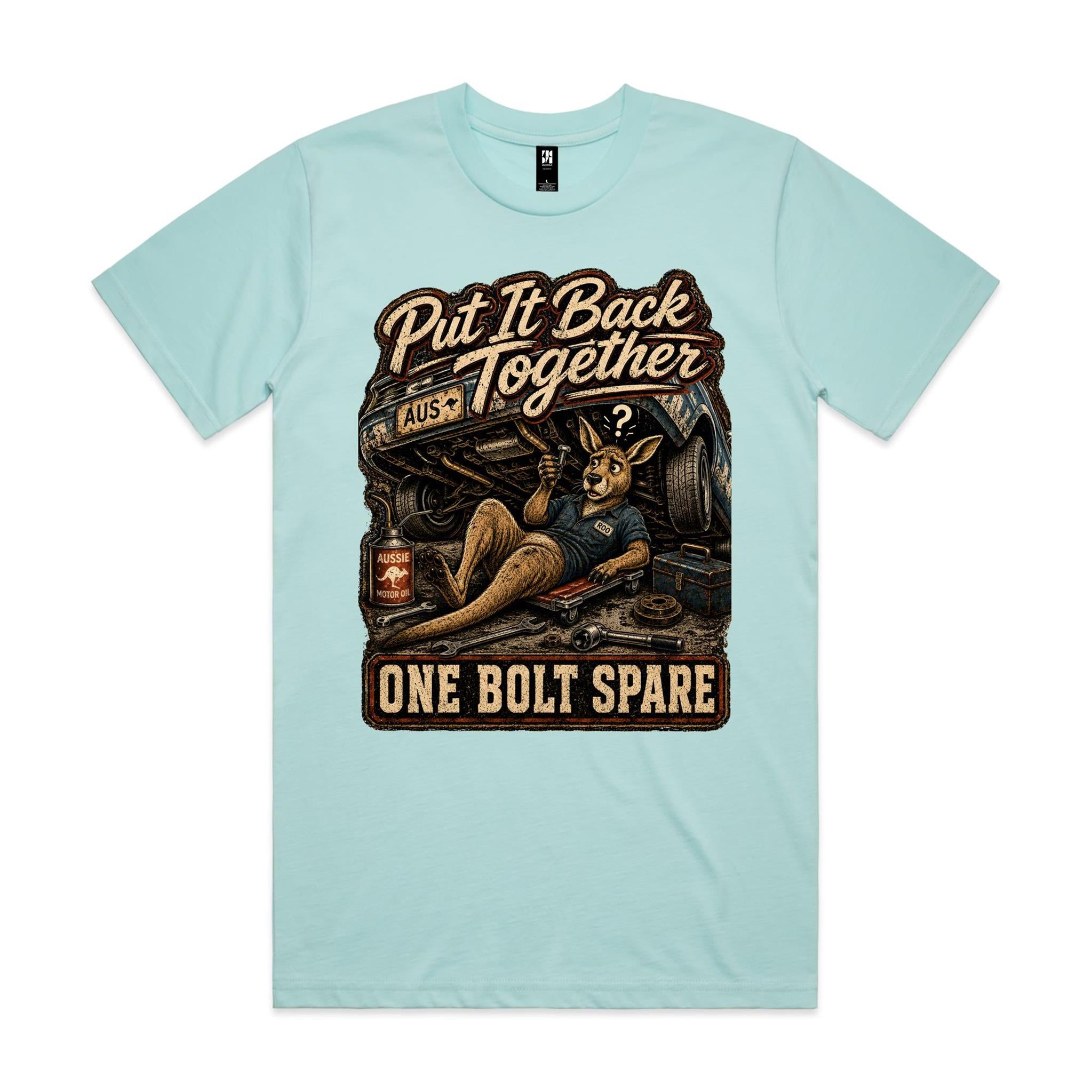 Put It Back Together — One Bolt Spare | Kangaroo Mechanic Tee