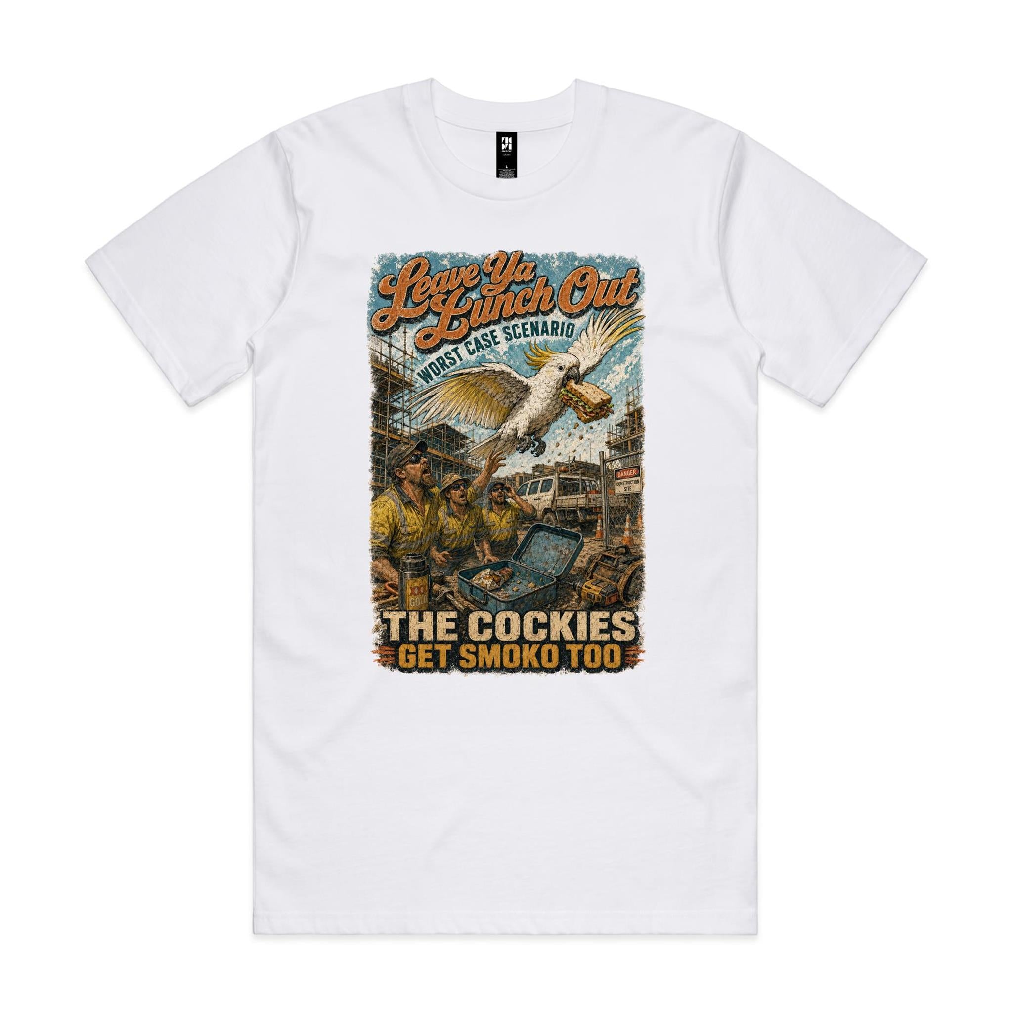 Leave Ya Lunch Out — The Cockies Get Smoko Too | Cockatoo Tradie Tee