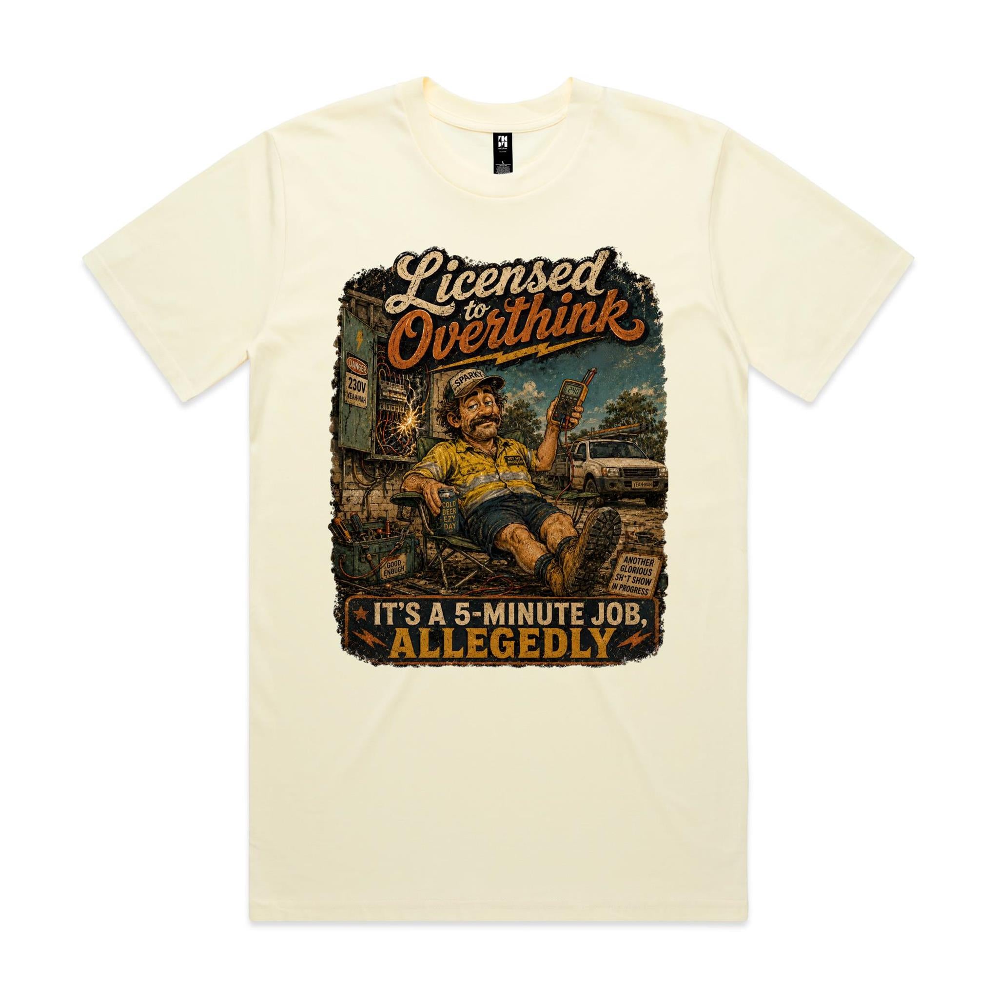 Licensed to Overthink | Electricians Tee