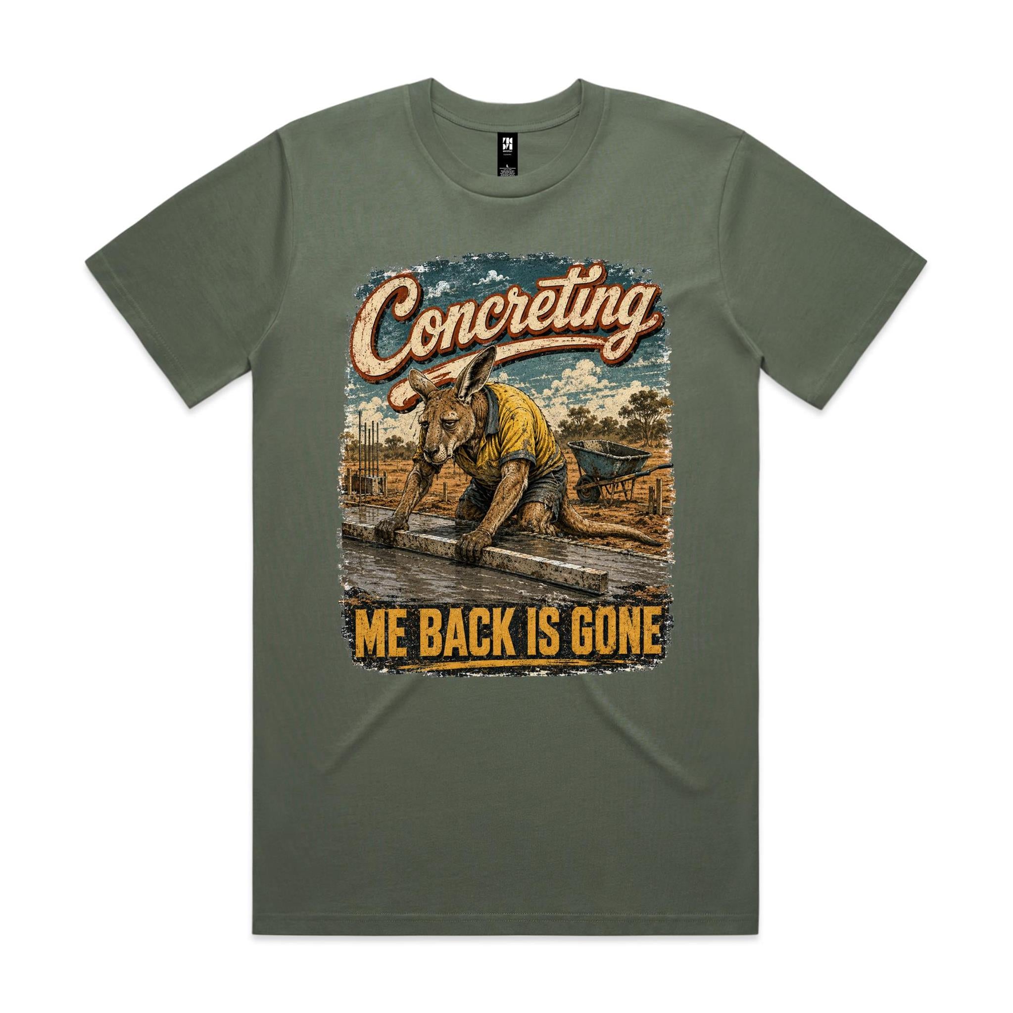 Concreting — Me Back Is Gone | Kangaroo Concreter Tee