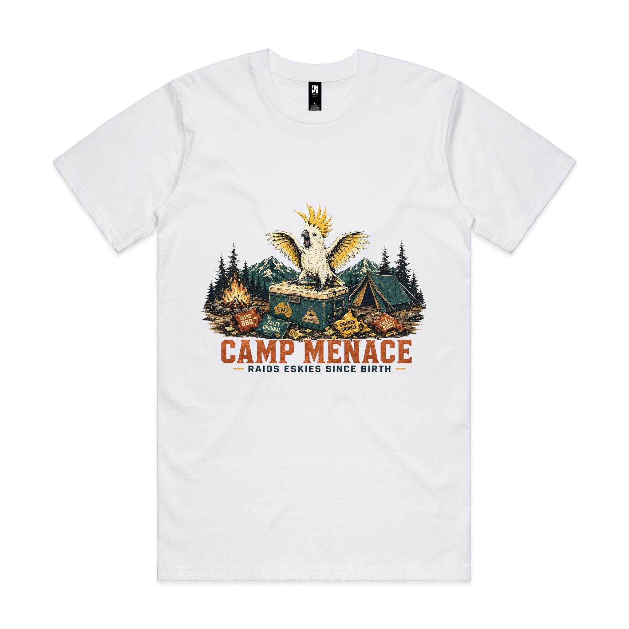 Camp Menace — Raids Eskies Since Birth | Cockatoo Camping Tee