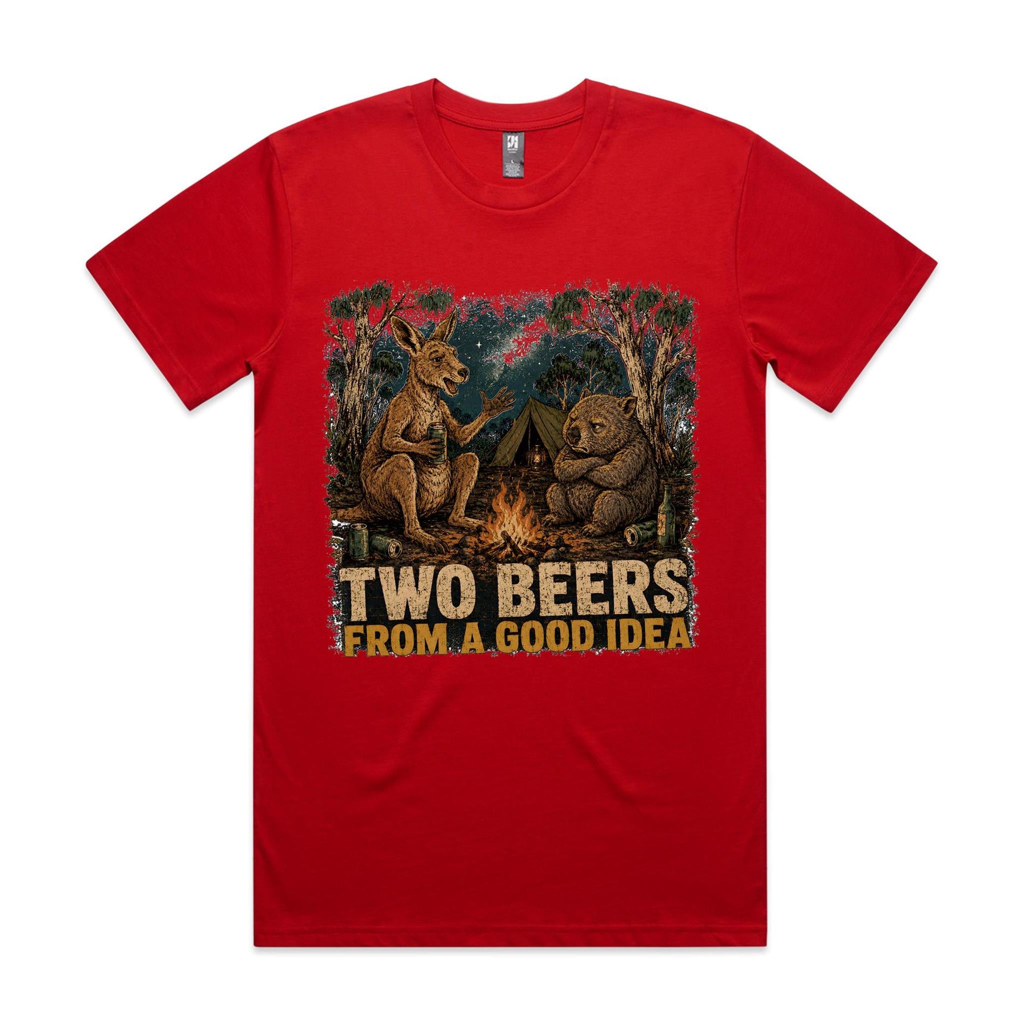 Two Beers From a Good Idea — Kangaroo & Wombat Camping Tee