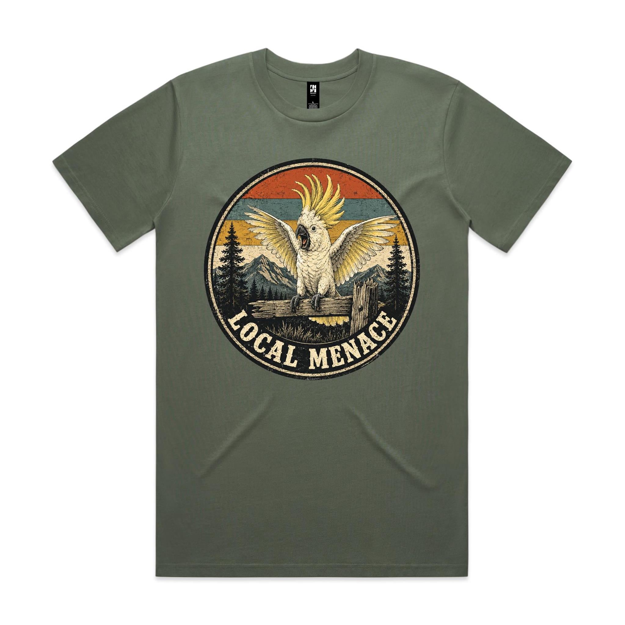 Local Menace — Cockatoo Retro Badge Tee