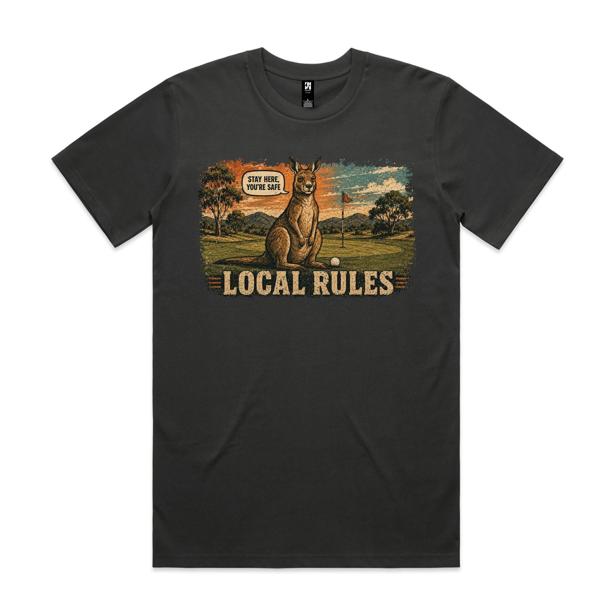 Local Rules — Stay Here You're Safe | Kangaroo Golf Tee