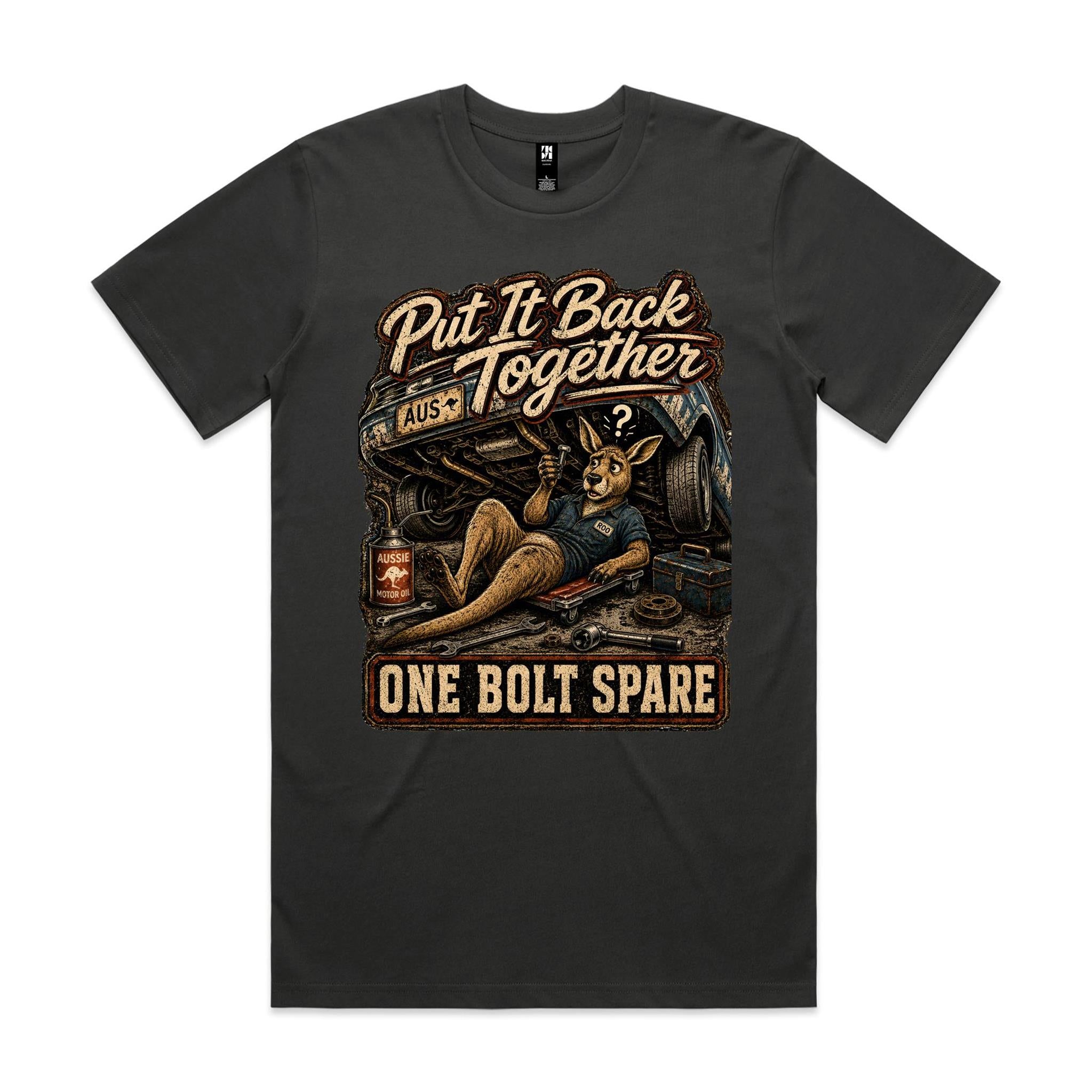 Put It Back Together — One Bolt Spare | Kangaroo Mechanic Tee