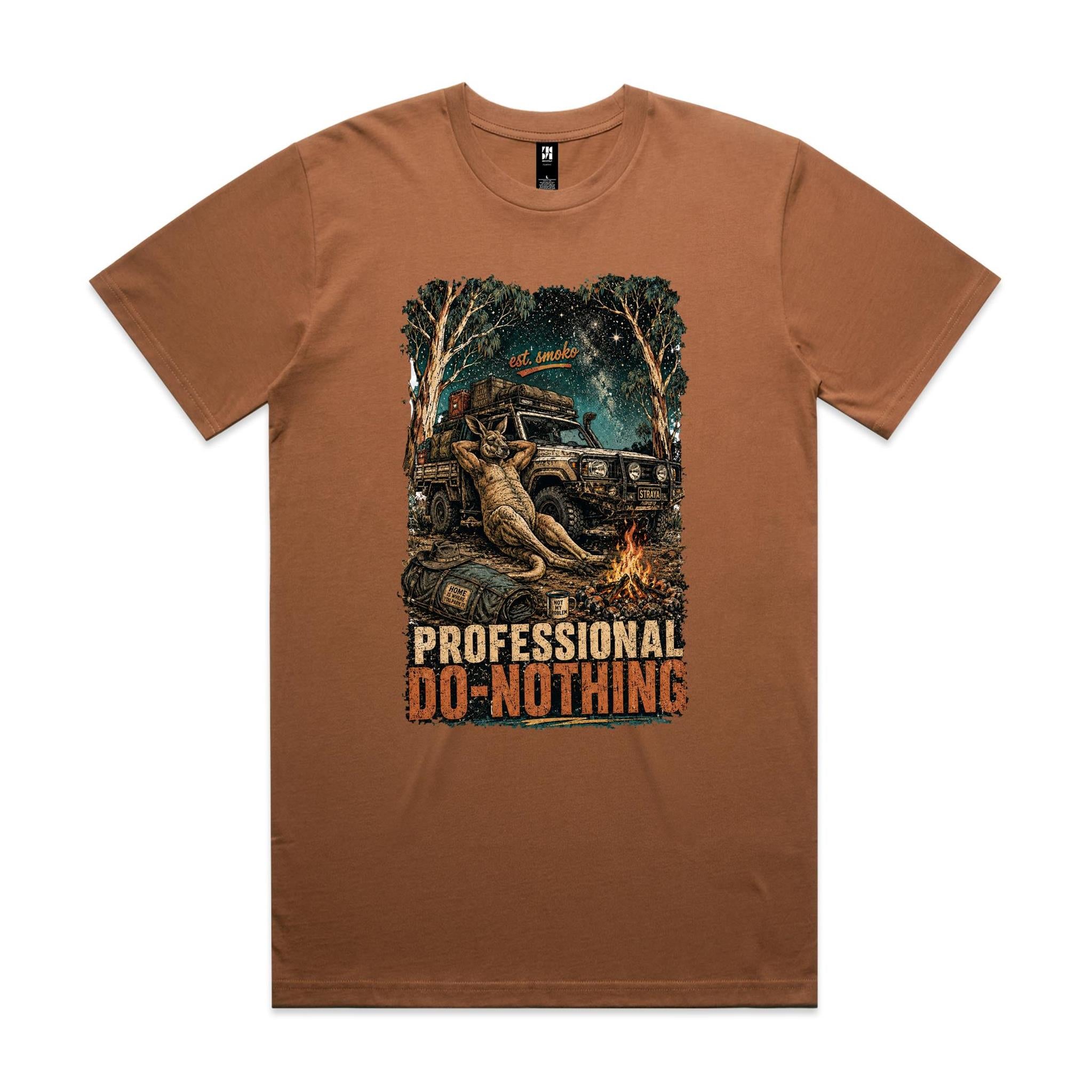 Professional Do-Nothing — Est. Smoko | Kangaroo 4WD Camping Tee