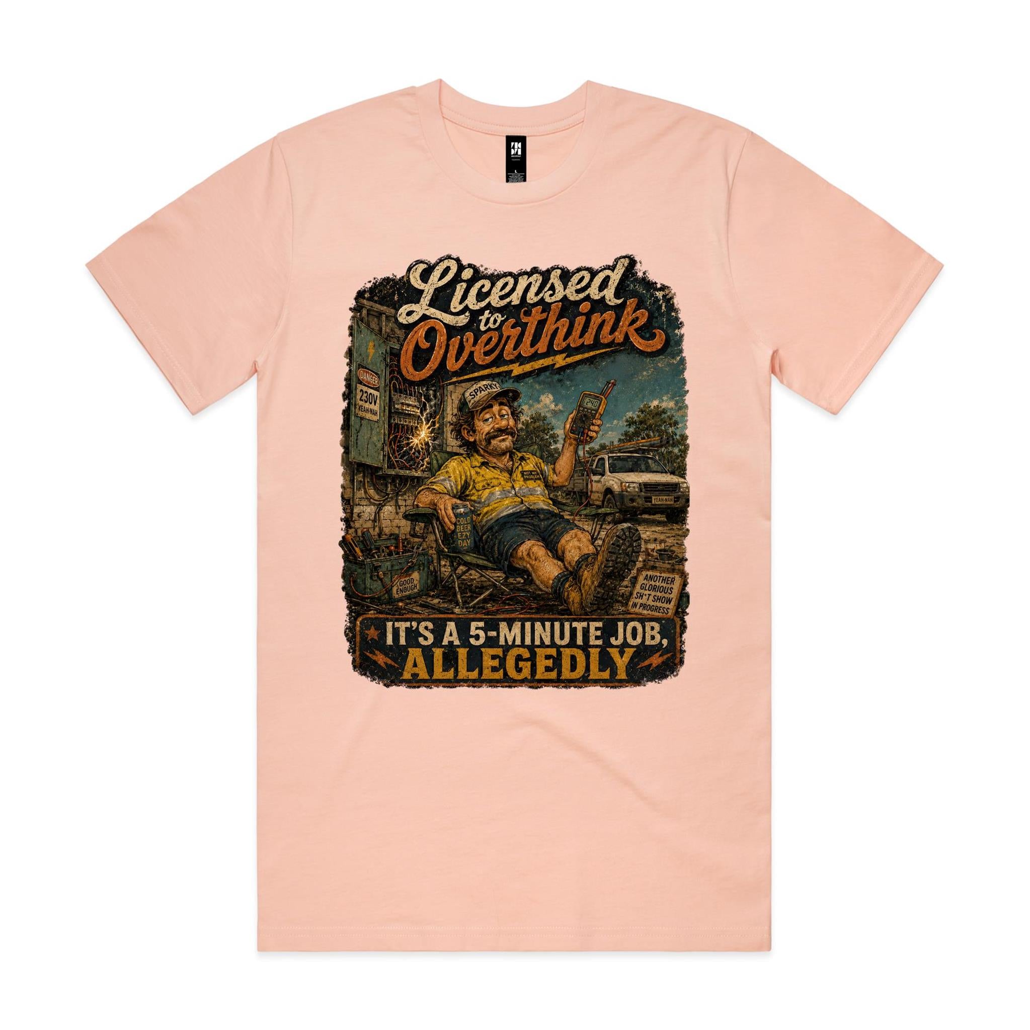 Licensed to Overthink | Electricians Tee