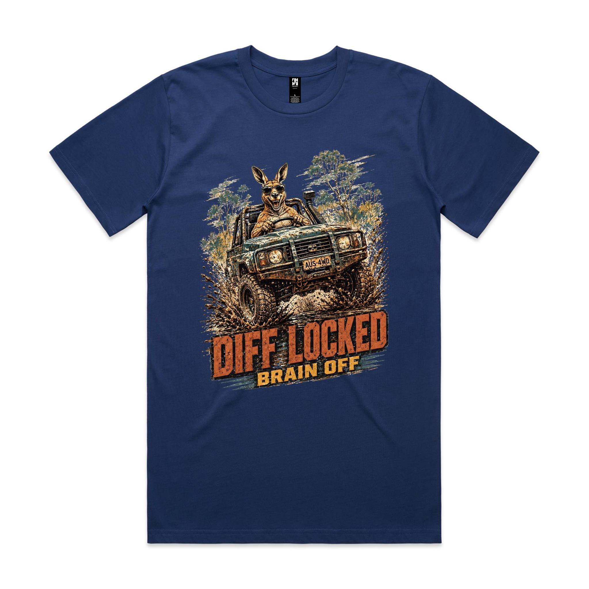 Diff Locked, Brain Off — 4WD Kangaroo Tee