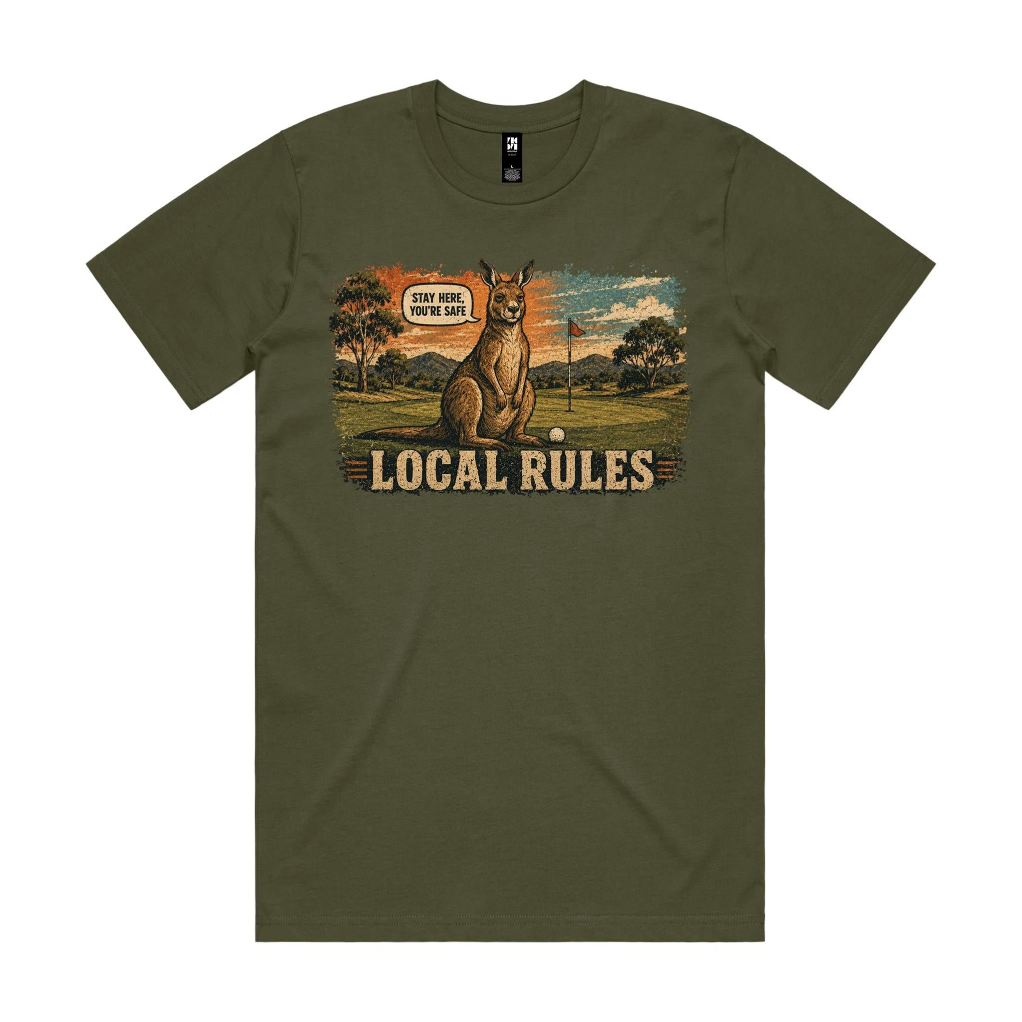 Local Rules — Stay Here You're Safe | Kangaroo Golf Tee