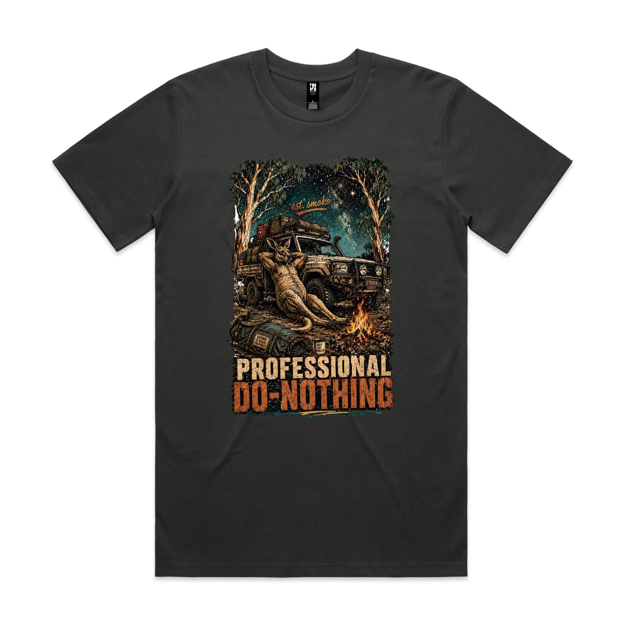 Professional Do-Nothing — Est. Smoko | Kangaroo 4WD Camping Tee