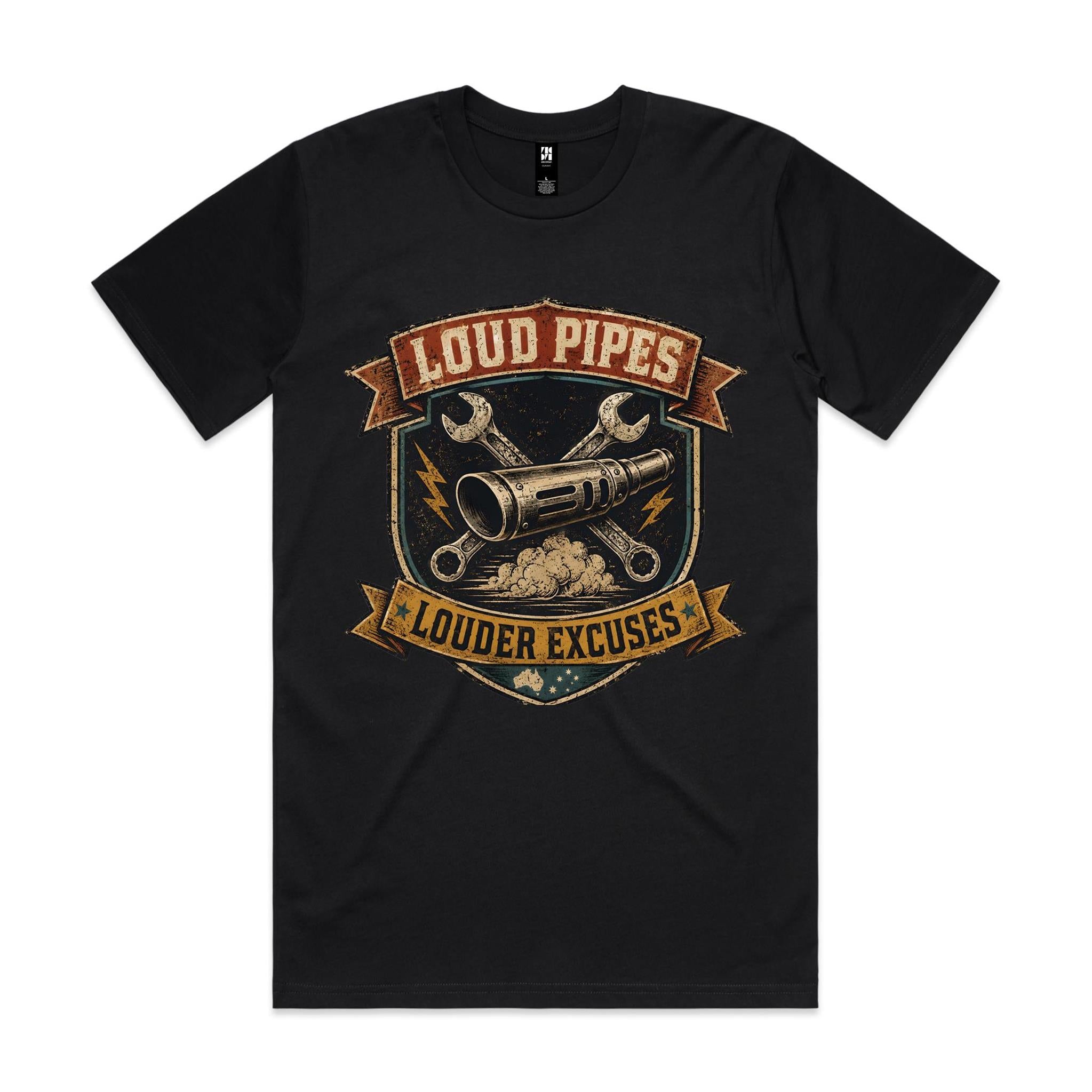 Loud Pipes, Louder Excuses — Motorbike Tee