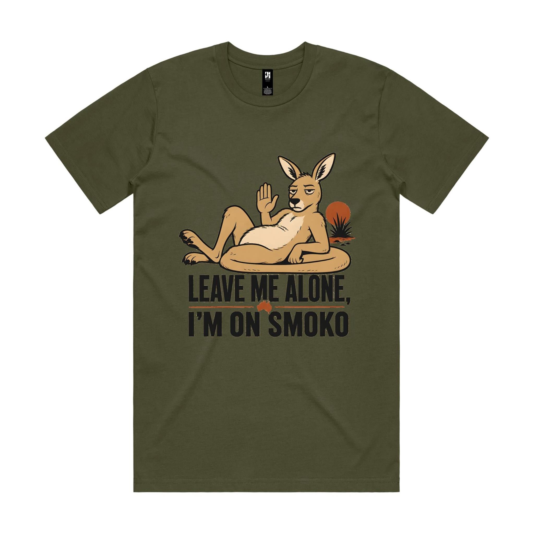 Leave Me Alone, I'm on Smoko — Reclining Kangaroo Tee