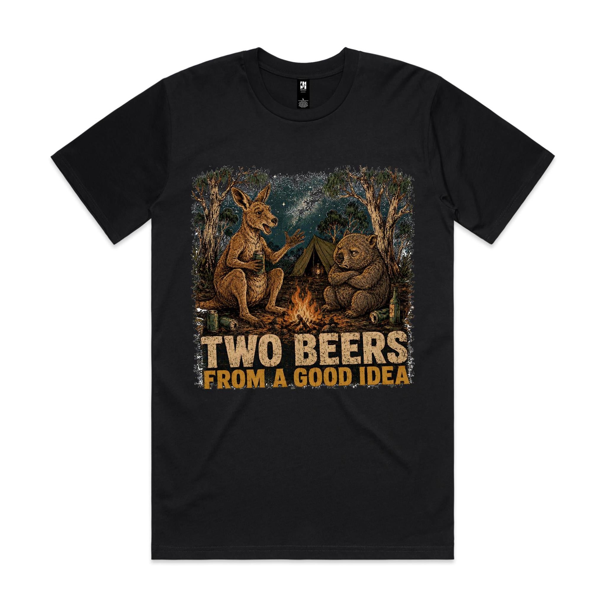 Two Beers From a Good Idea — Kangaroo & Wombat Camping Tee