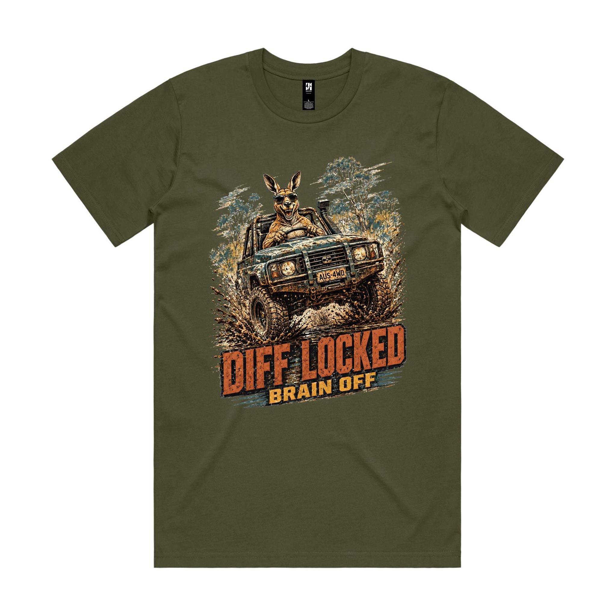Diff Locked, Brain Off — 4WD Kangaroo Tee