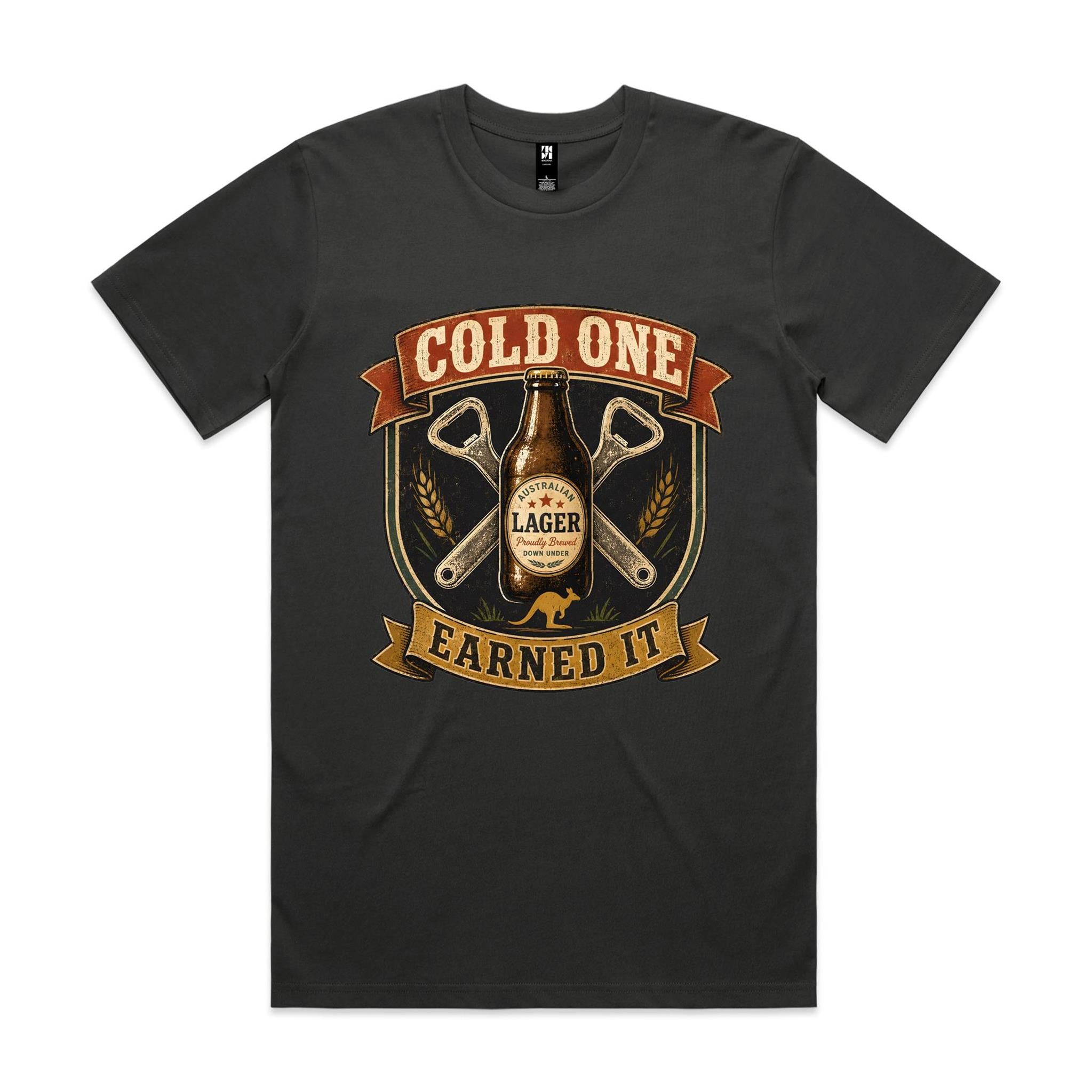 Cold One, Earned It — Aussie Lager Tee