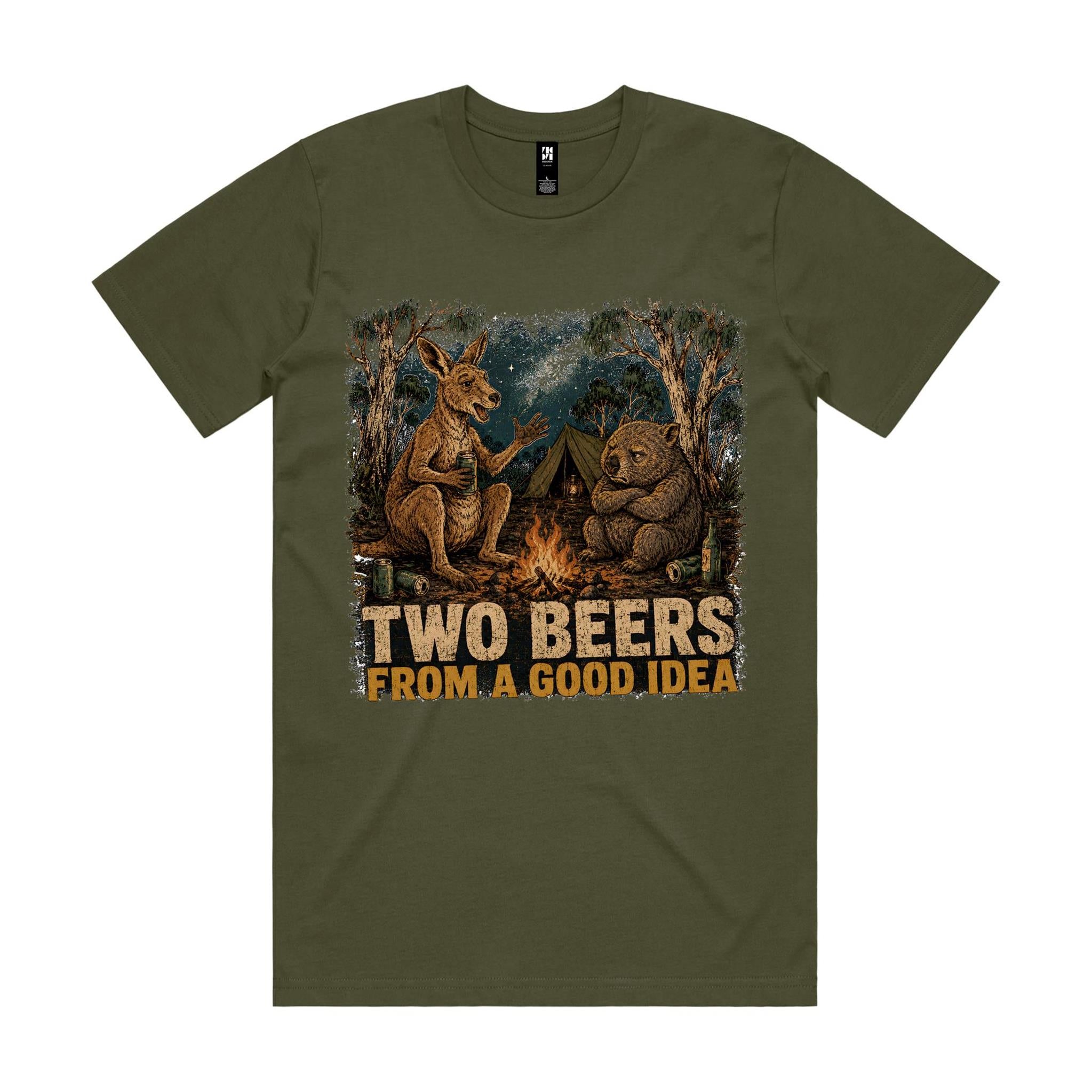 Two Beers From a Good Idea — Kangaroo & Wombat Camping Tee