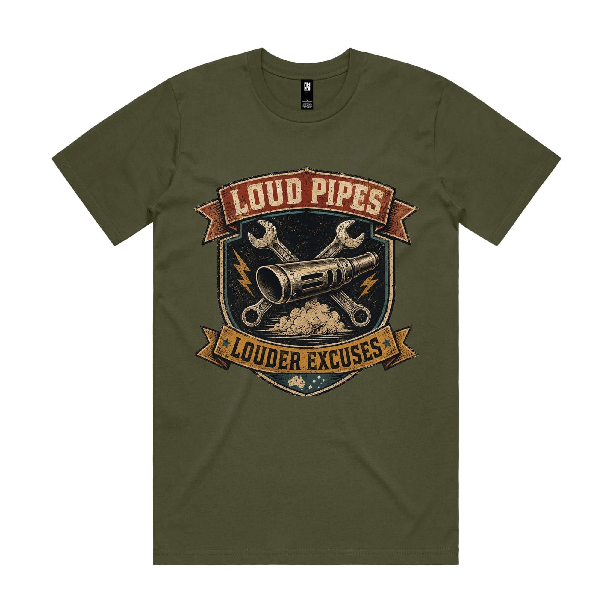 Loud Pipes, Louder Excuses — Motorbike Tee