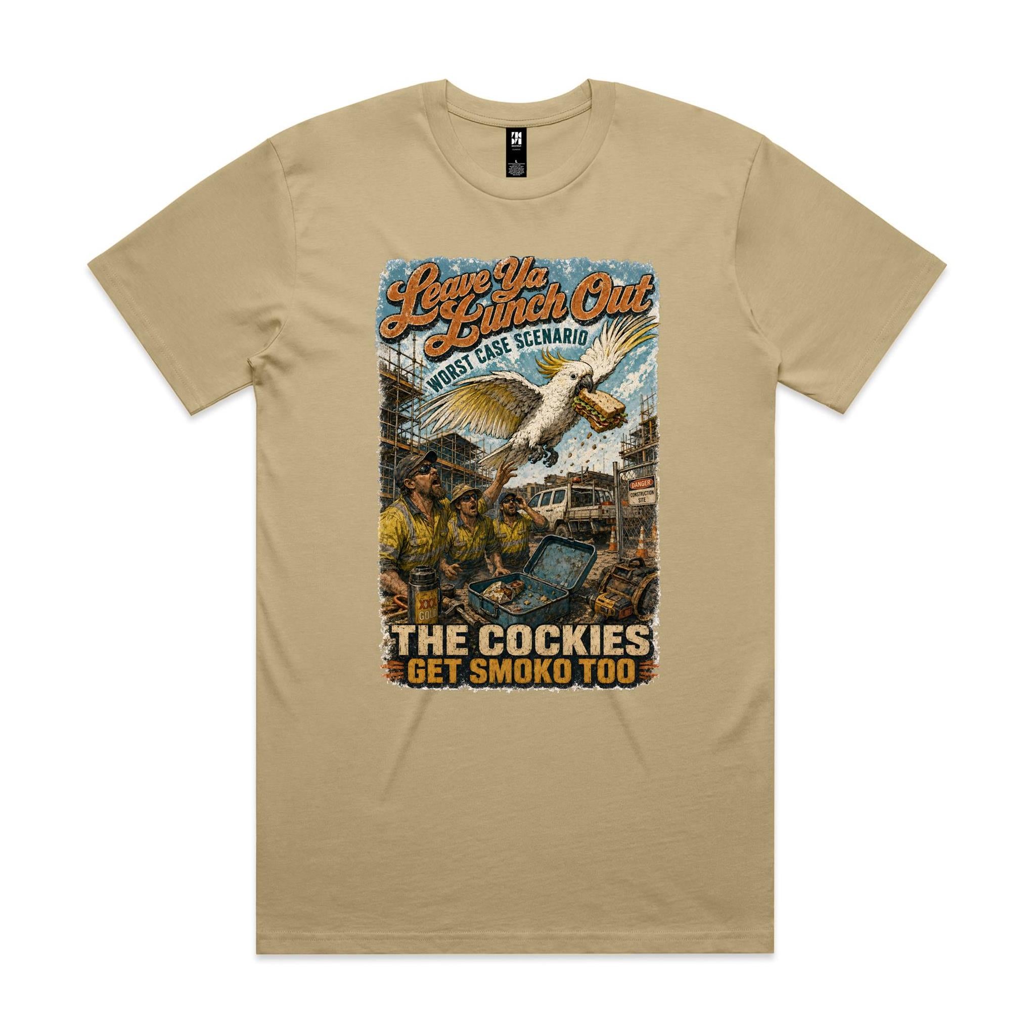 Leave Ya Lunch Out — The Cockies Get Smoko Too | Cockatoo Tradie Tee