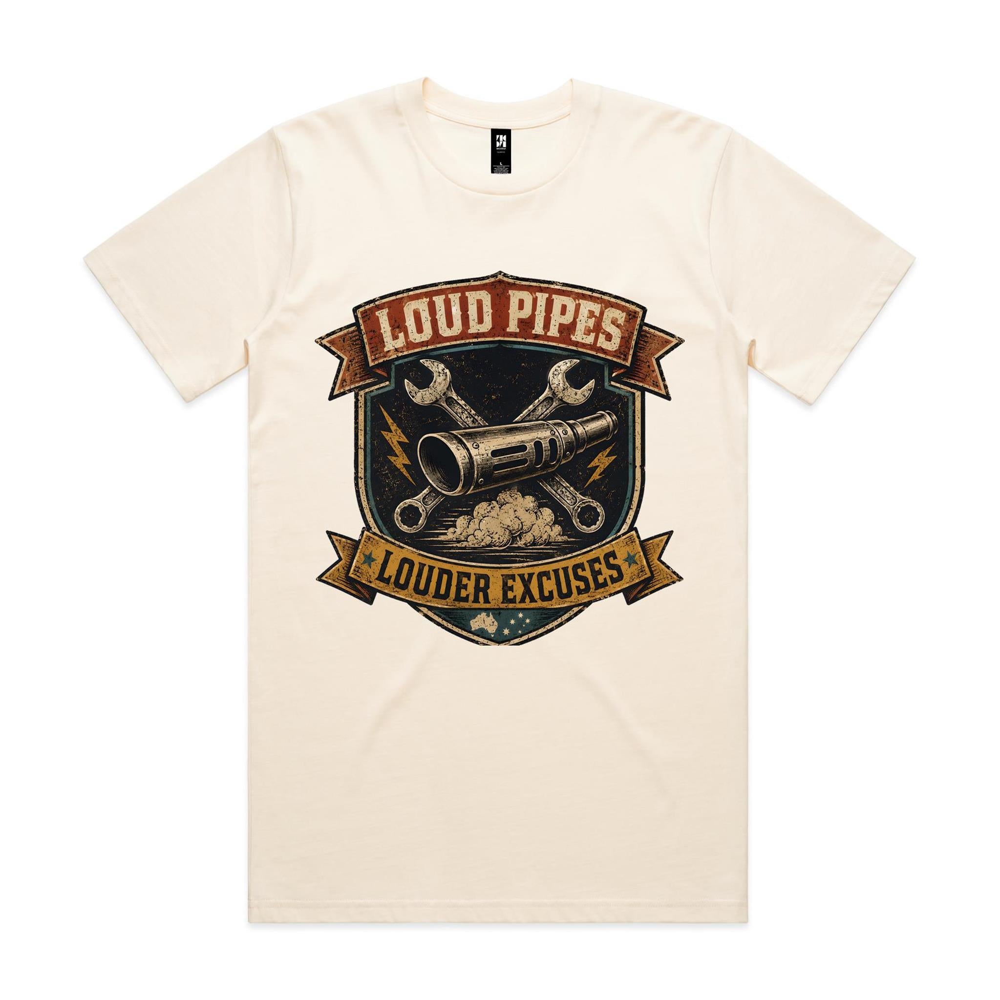 Loud Pipes, Louder Excuses — Motorbike Tee