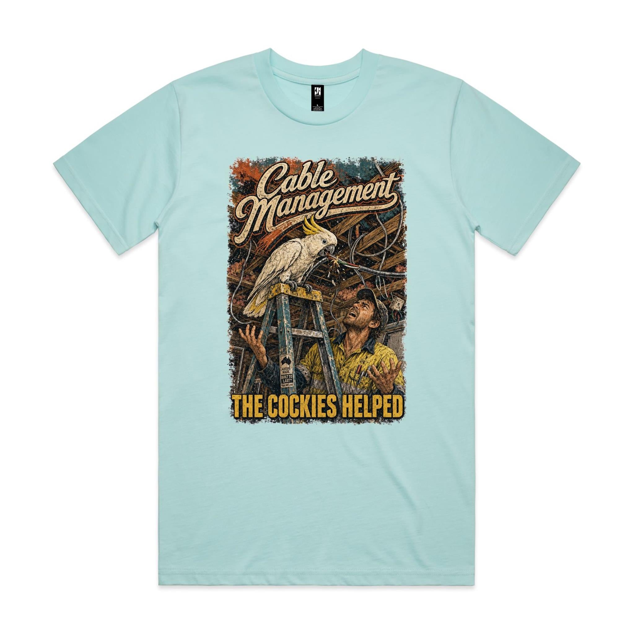 Cable Management — The Cockies Helped | Cockatoo Sparky Tee