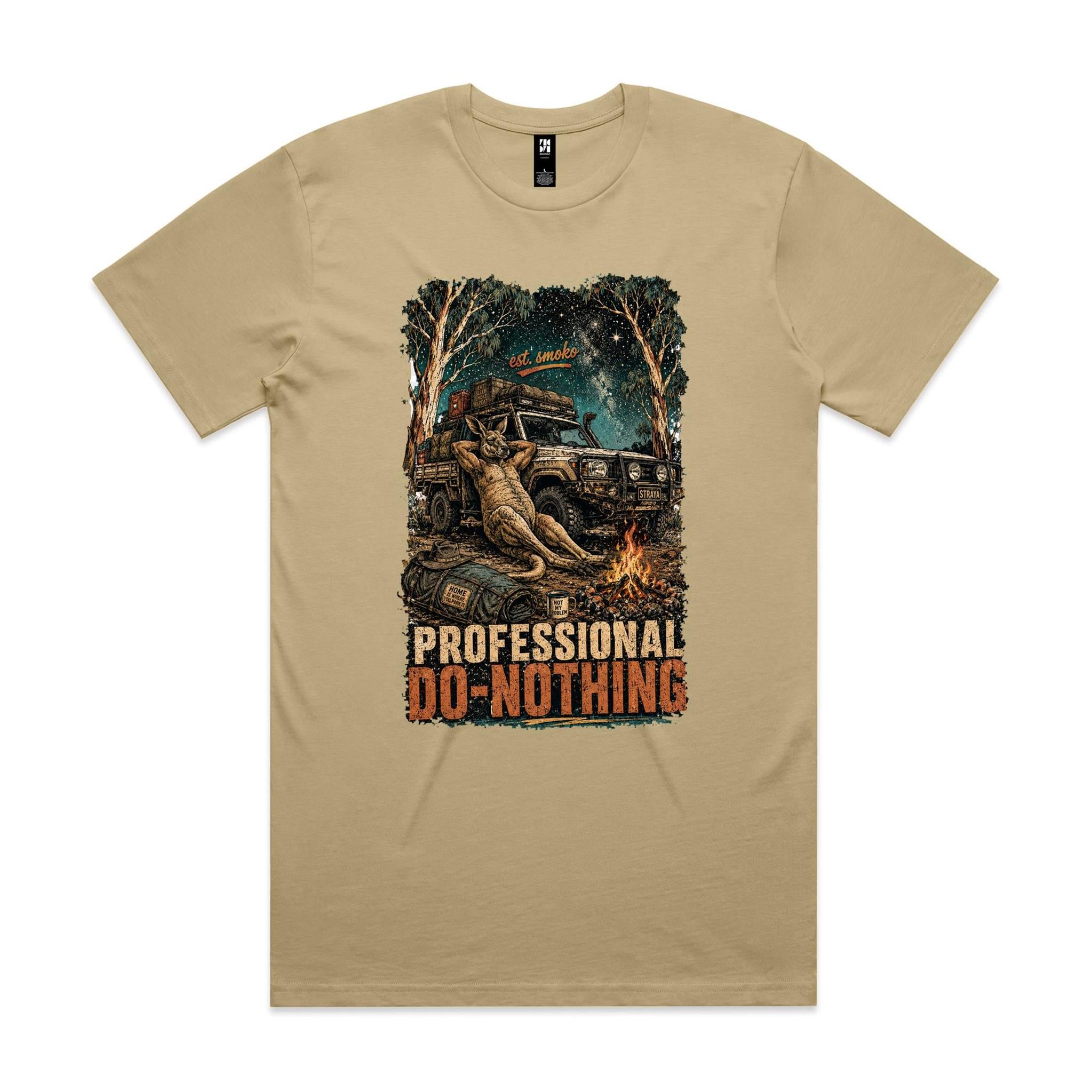 Professional Do-Nothing — Est. Smoko | Kangaroo 4WD Camping Tee