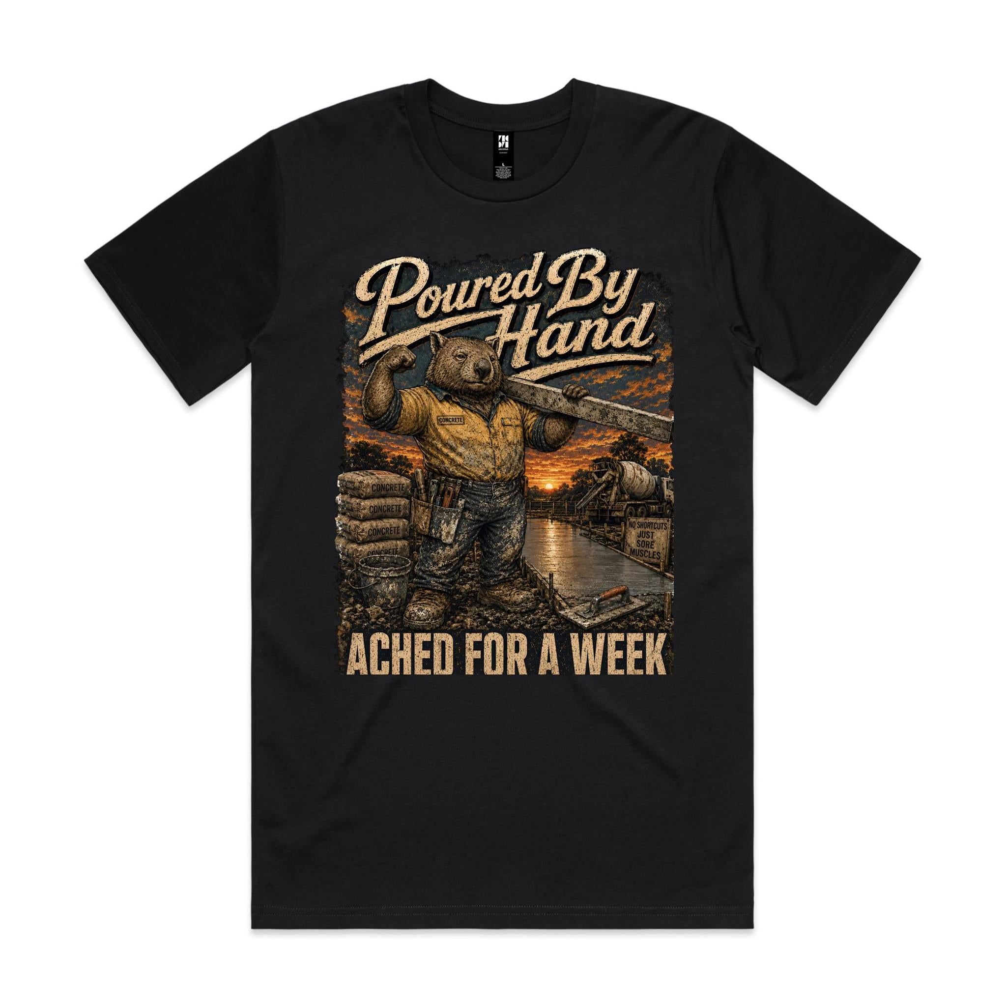 Poured By Hand | Wombat Concreter Tee