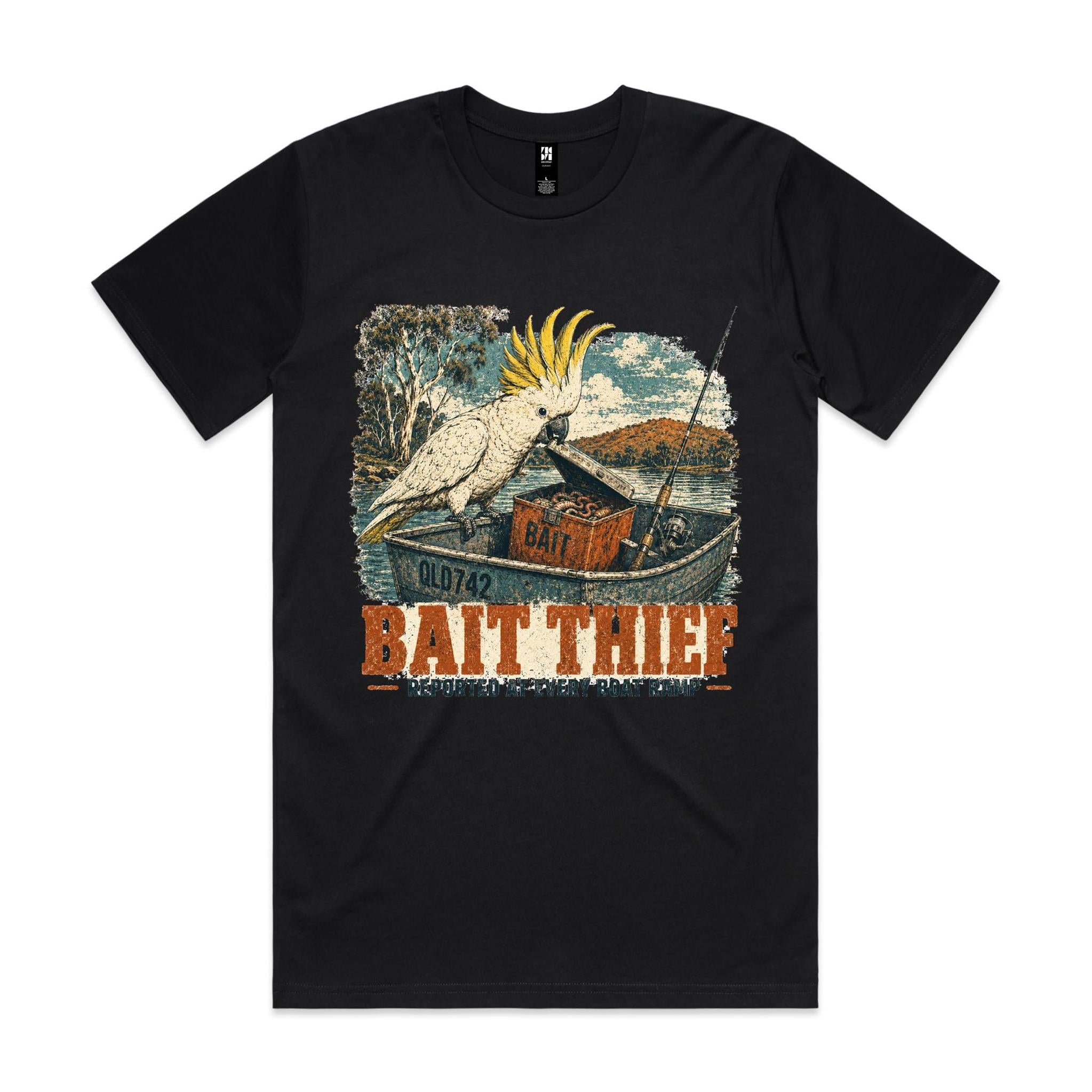 Bait Thief — Reported at Every Boat Ramp | Cockatoo Fishing Tee