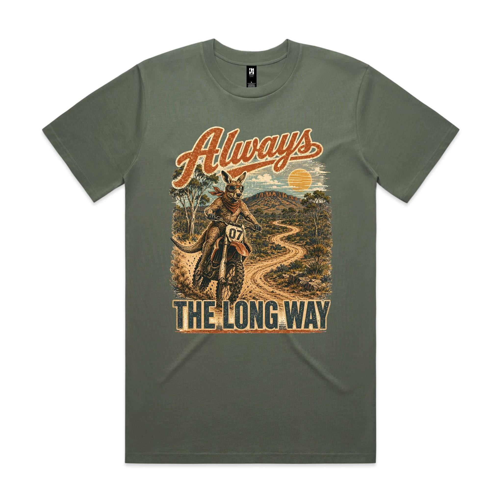 Always the Long Way — Kangaroo Dirt Bike Tee