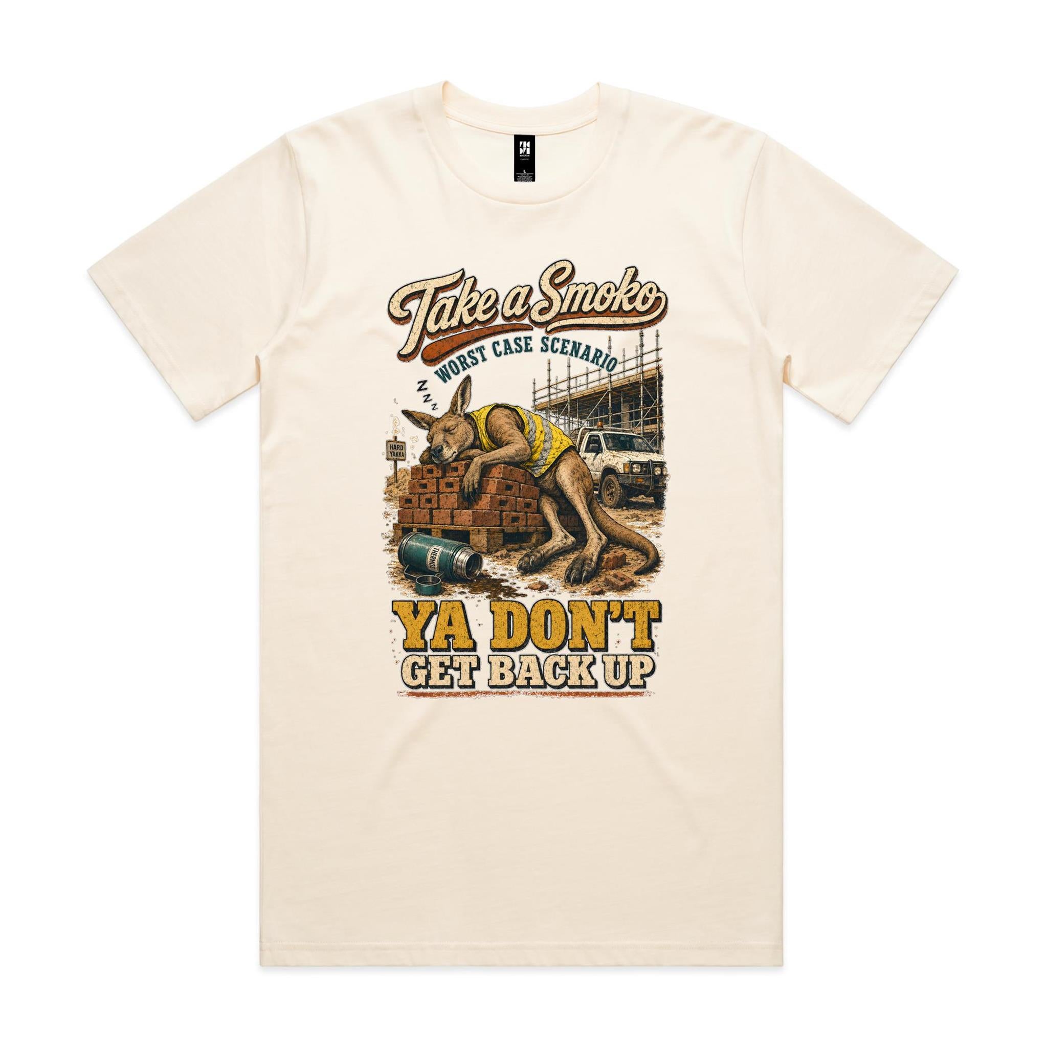 Take a Smoko — Ya Don't Get Back Up | Kangaroo Tradie Tee